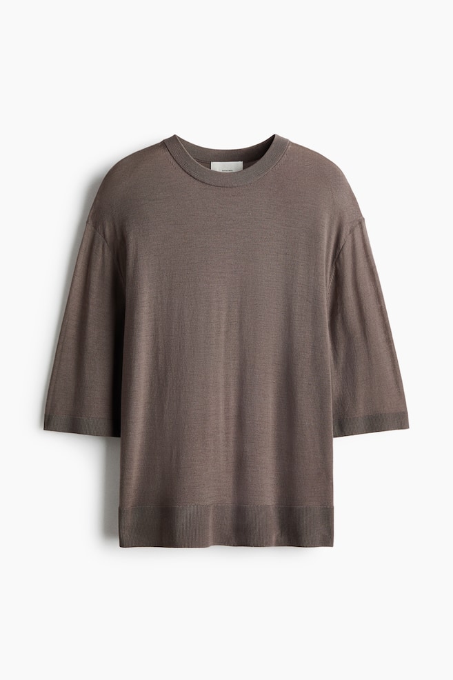 Merino wool T-shirt - Dark mole/Light yellow/Black/Dark brown/Black/Dark grey/Light beige - 1