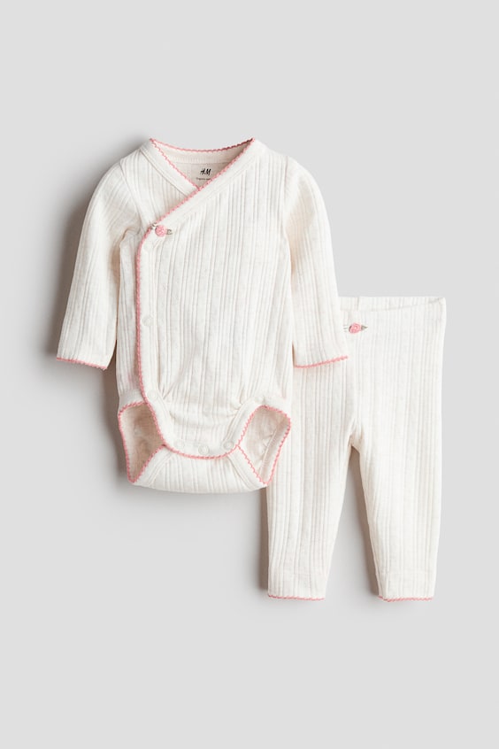 H&M 2-Piece Cotton Pointelle Set