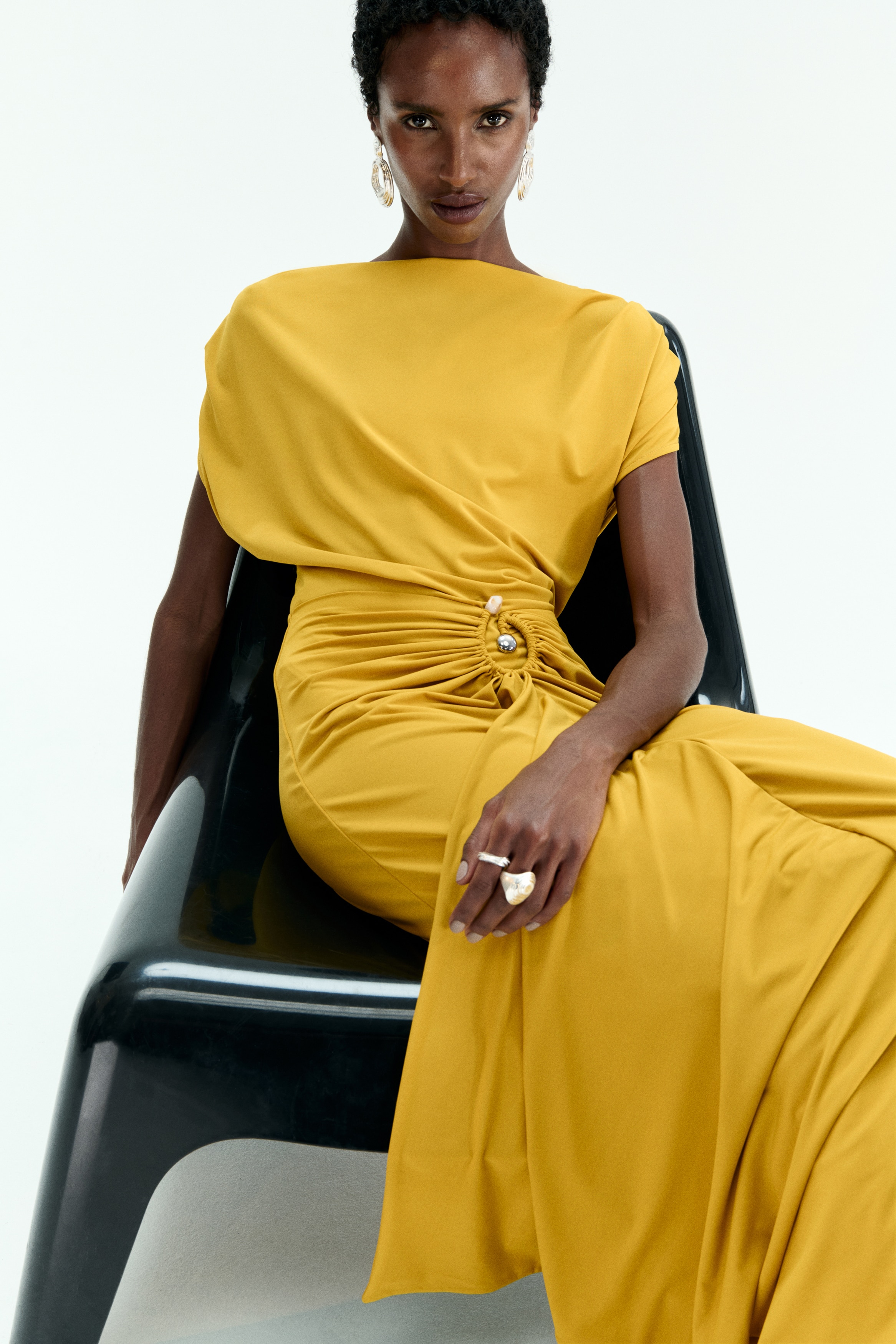 plus size long sleeve off the shoulder dress Plus Size Long Off Shoulder Dress with Sleeves by Poly USA W1008 main image 0