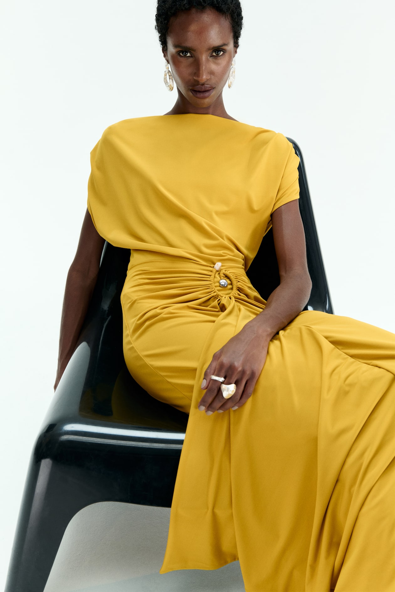 Draped Boat-Neck Dress - image 4