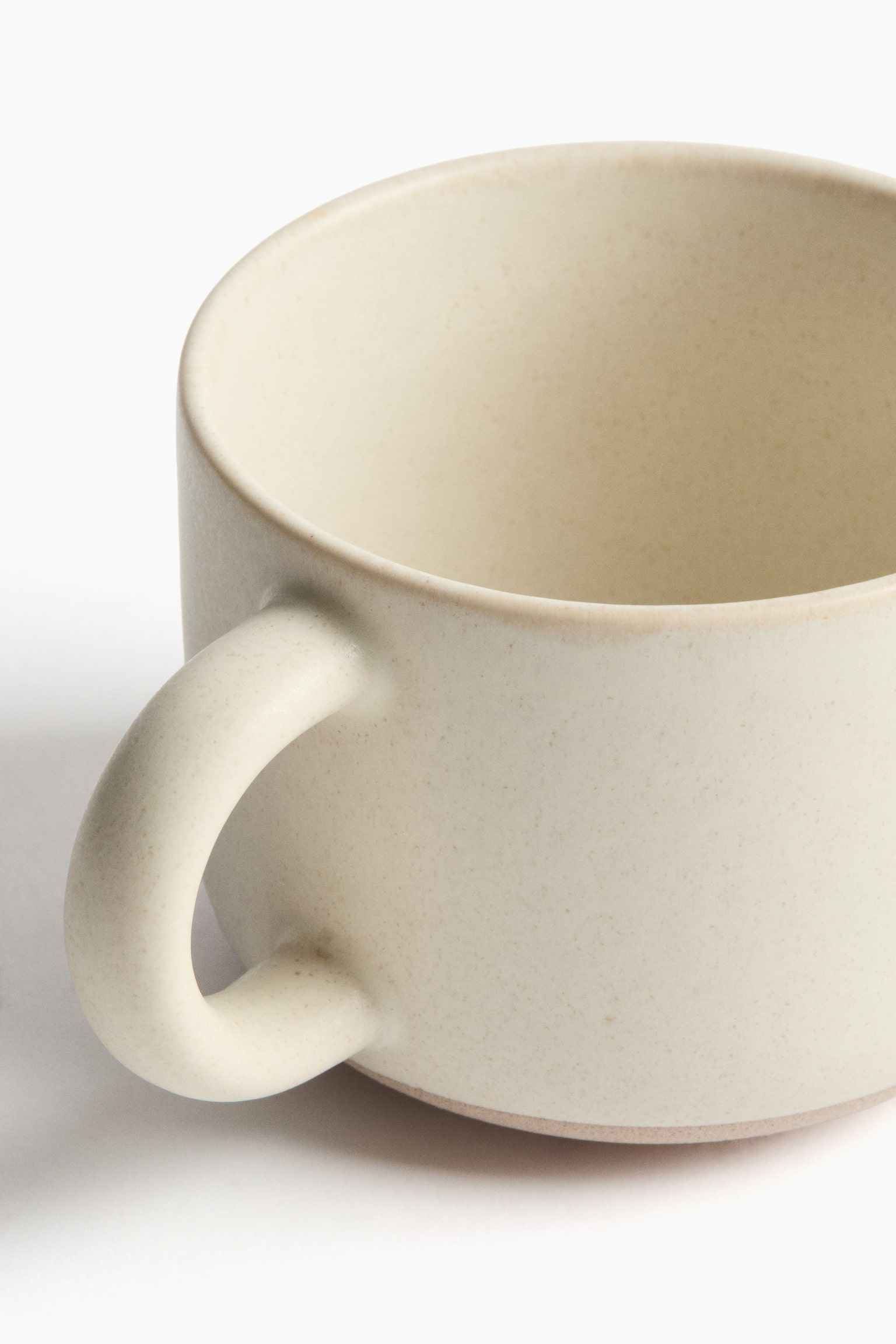 Reactive-glaze stoneware mug - Light beige/Black/Beige - 3