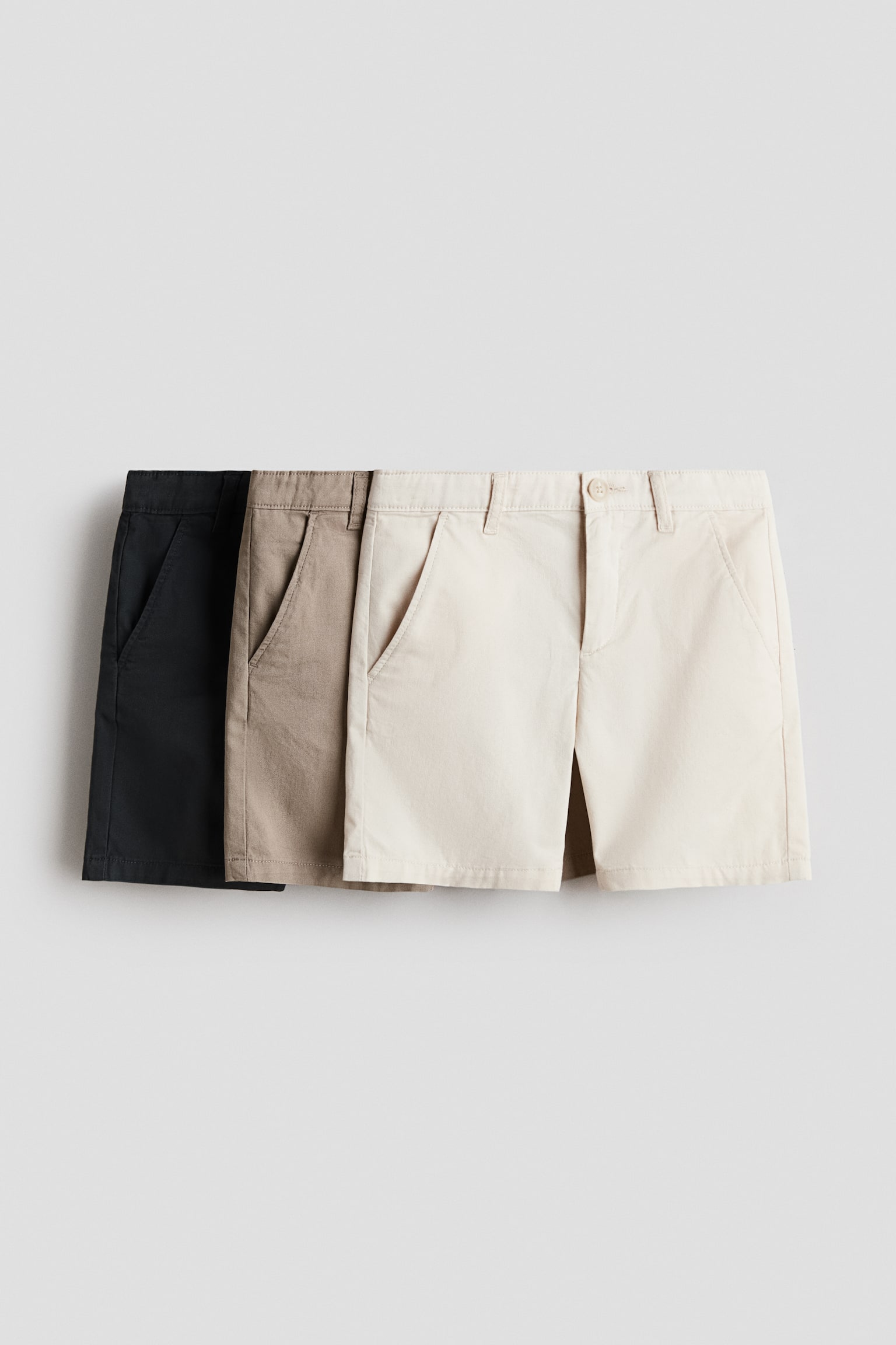Shorts modello chinos in cotone 3 pezzi - Beige/grigio scuro
