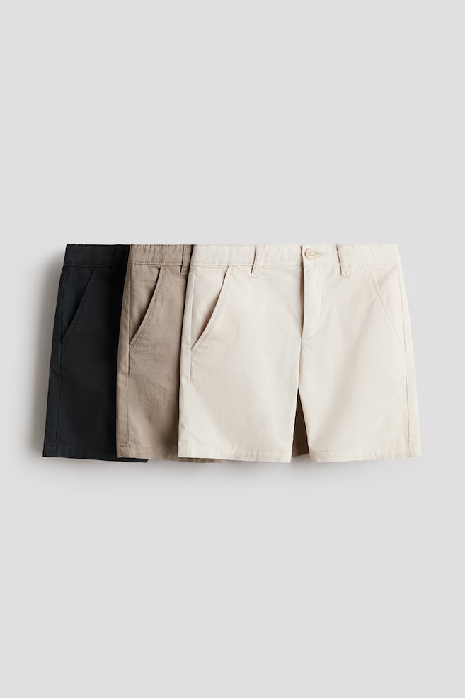 Lot de 3 shorts chino en coton - Beige/gris foncé - 1