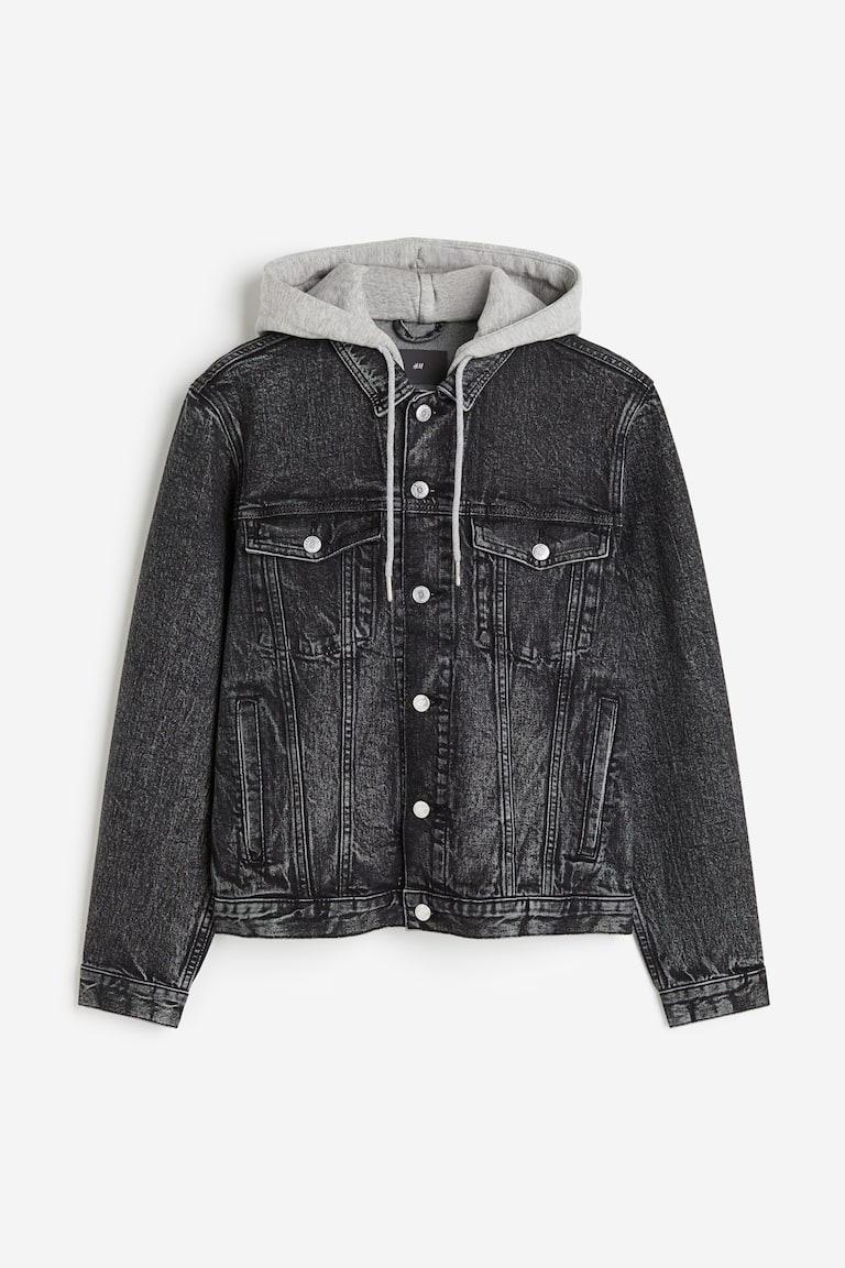 Slim Fit Hooded denim jacket