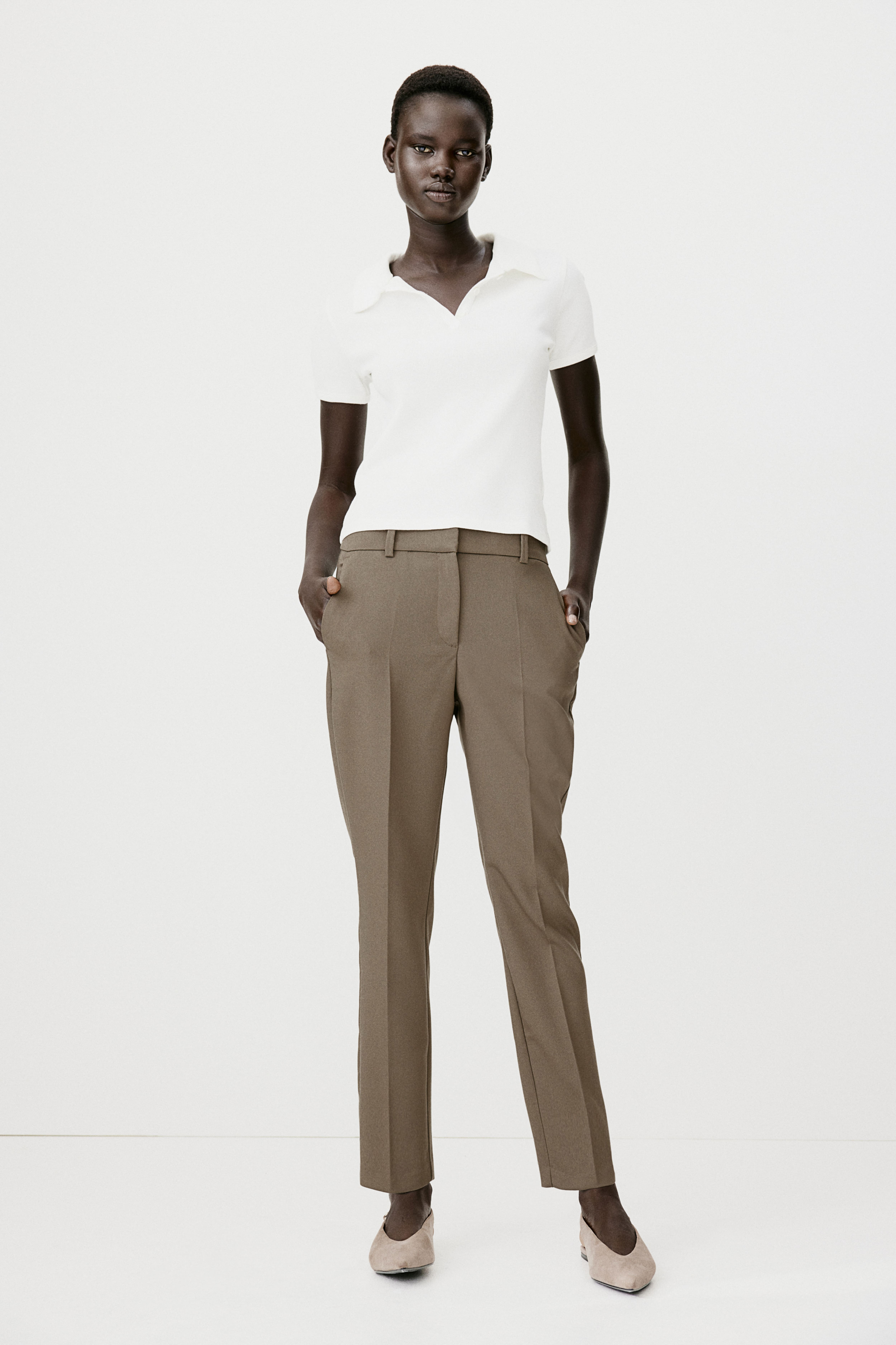 H&m khaki pants best sale