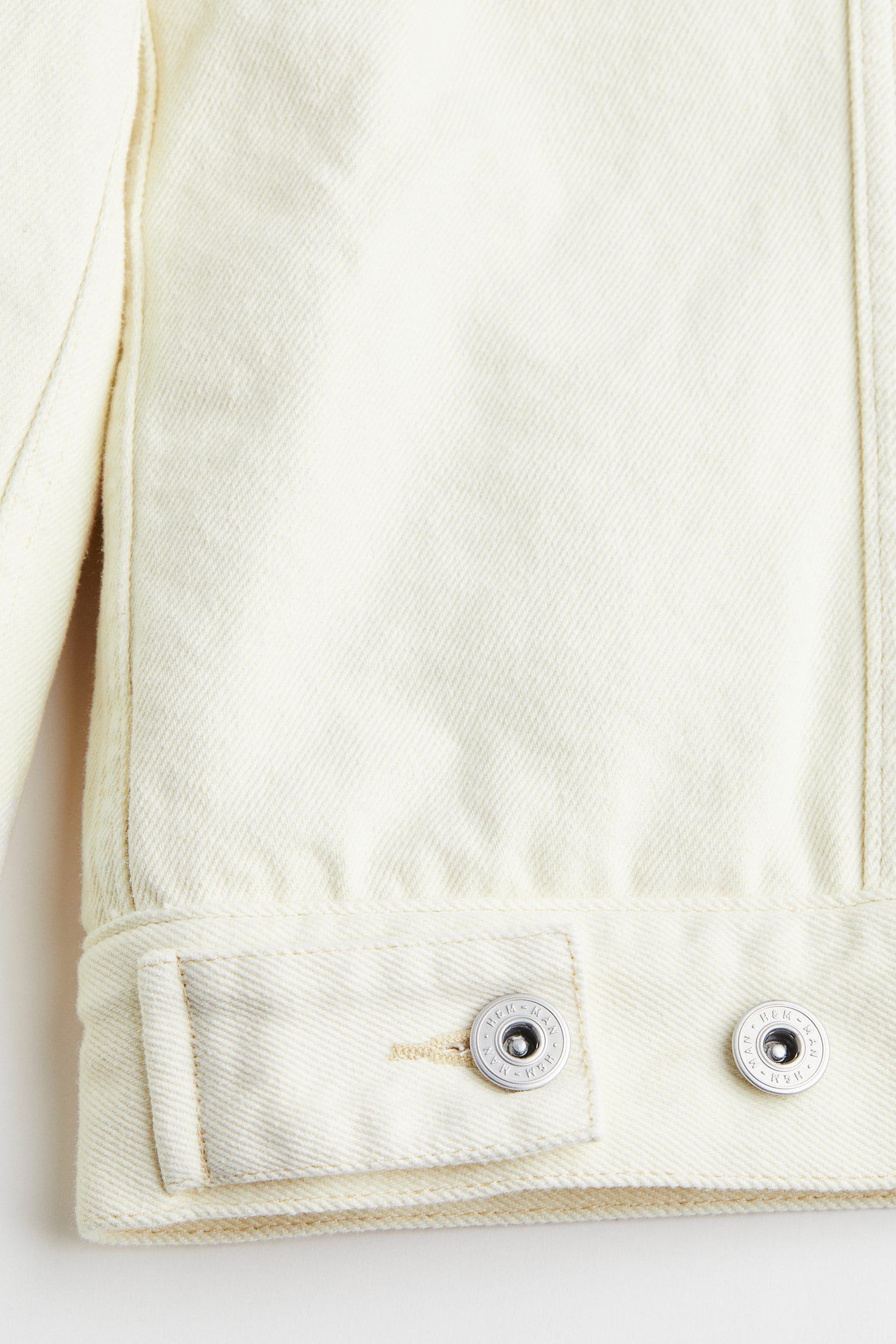 Lined borg-collared denim jacket - White - 3