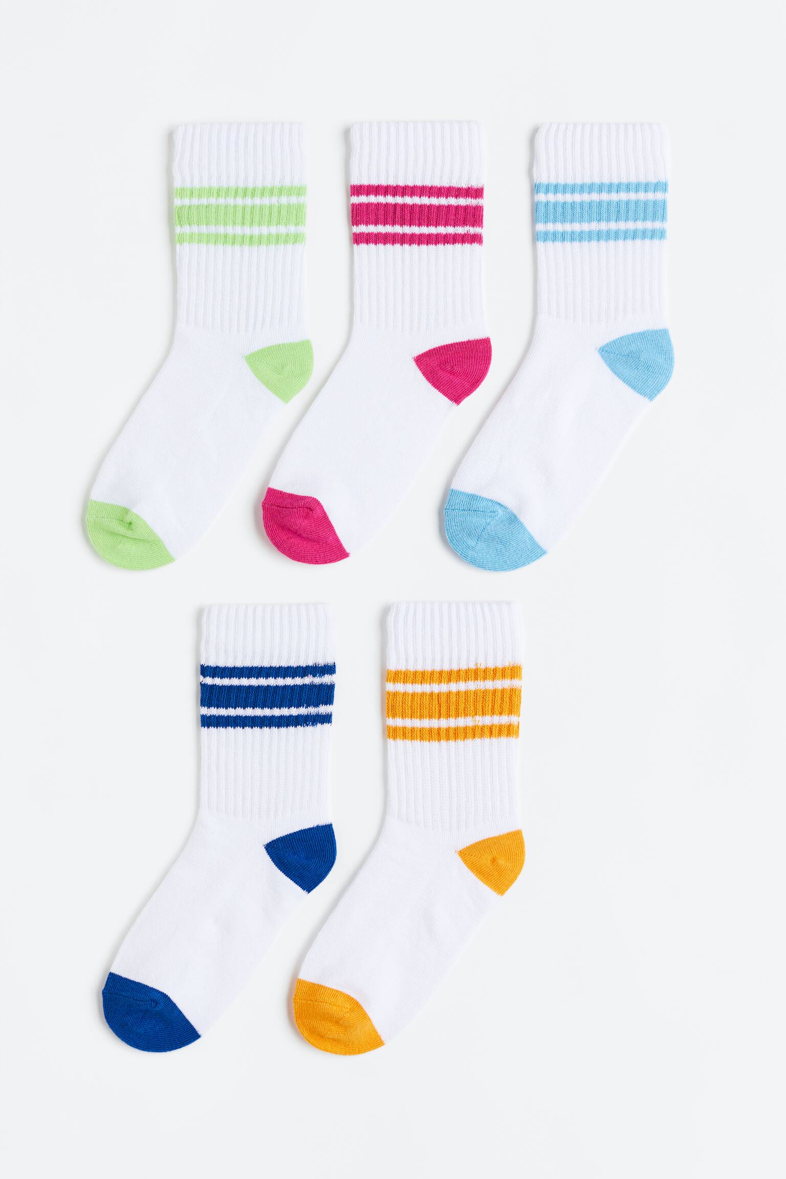 5-pack Socks - White/Cerise - 1