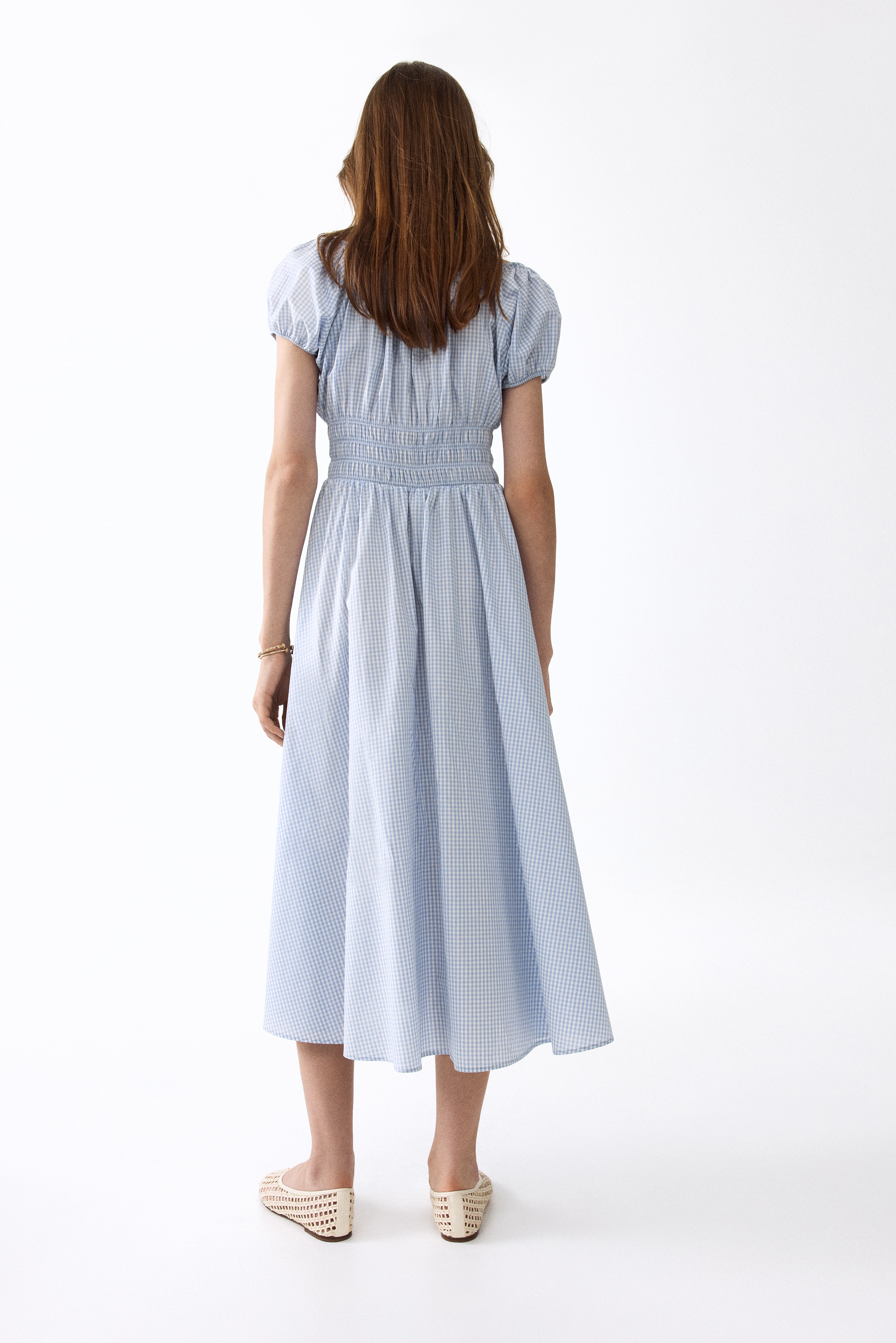 blue plaid dress h&m Women's Hold Me Here Strapless Plaid Mini Dress in Light Blue main image 1