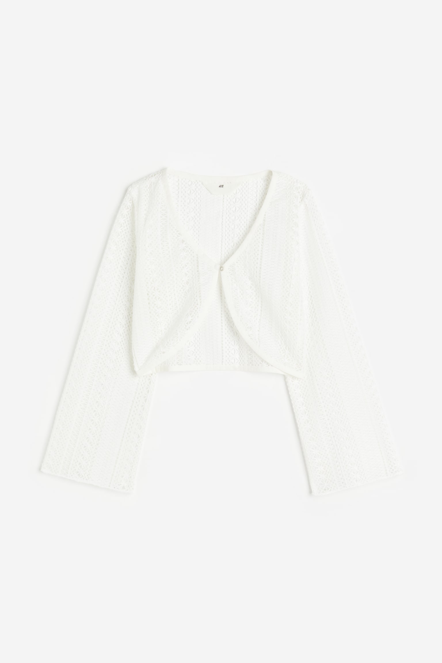 Crochet-look cardigan - White - 1