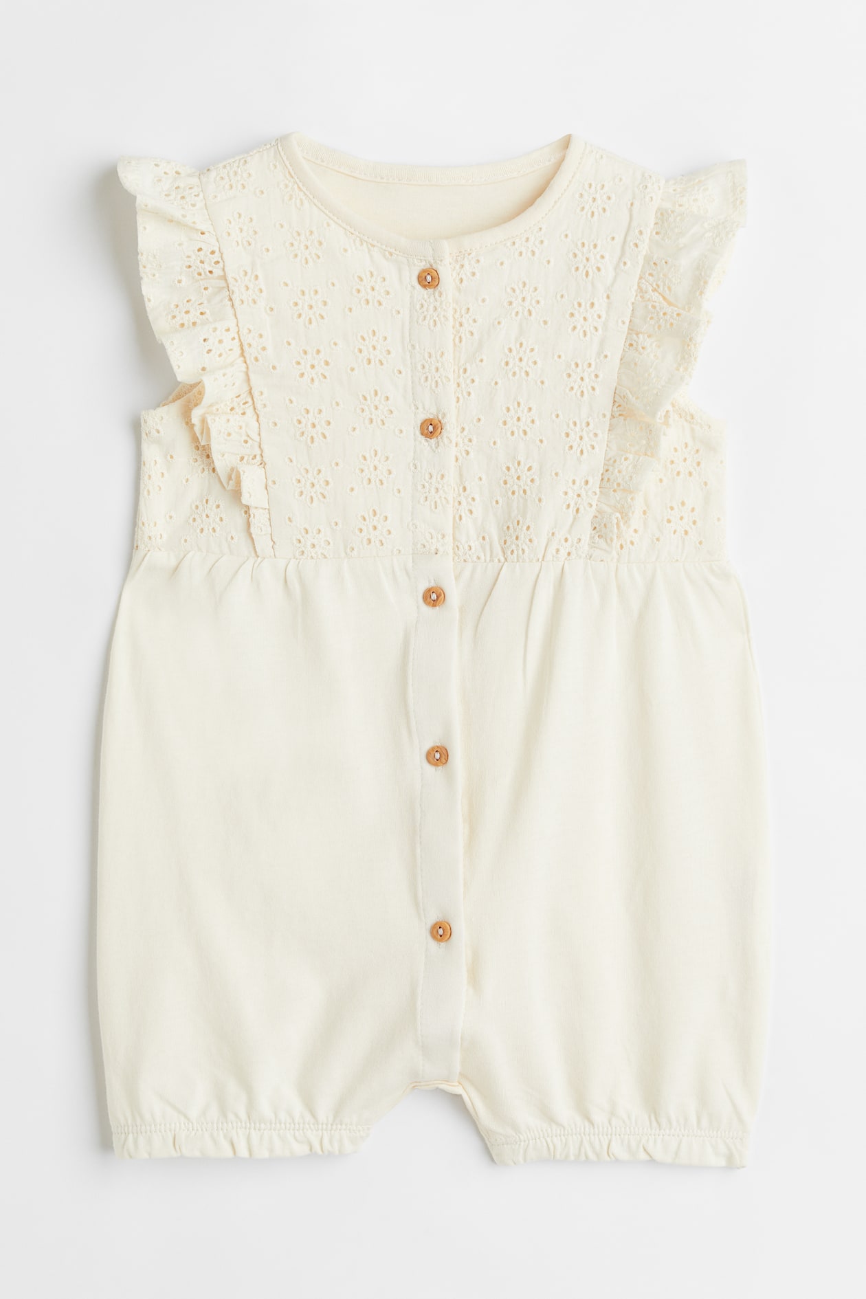 Flounce-trimmed Romper Suit - Cream - Kids | H&M US