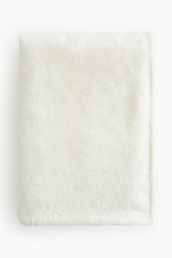 Couvre-lit duveteux - Blanc/Beige foncé - 1