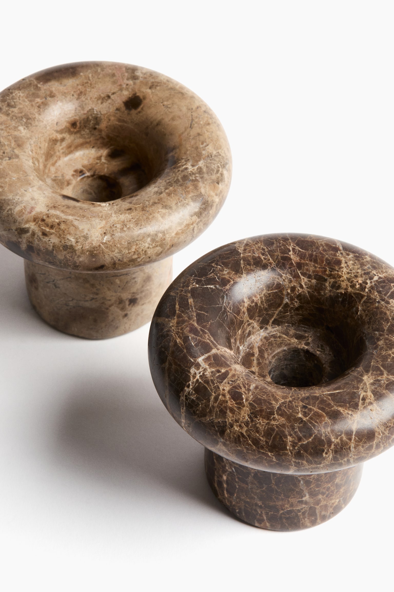 Мармуровий свічник - Коричневий/мармуровий/Світло-бежевий/мармуровий - 5