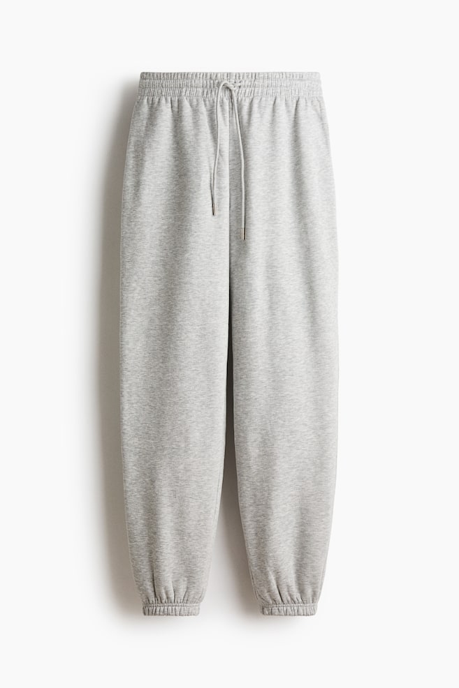 Cotton-blend sweatpants - Light grey marl/Black/Light yellow/Light beige - 1