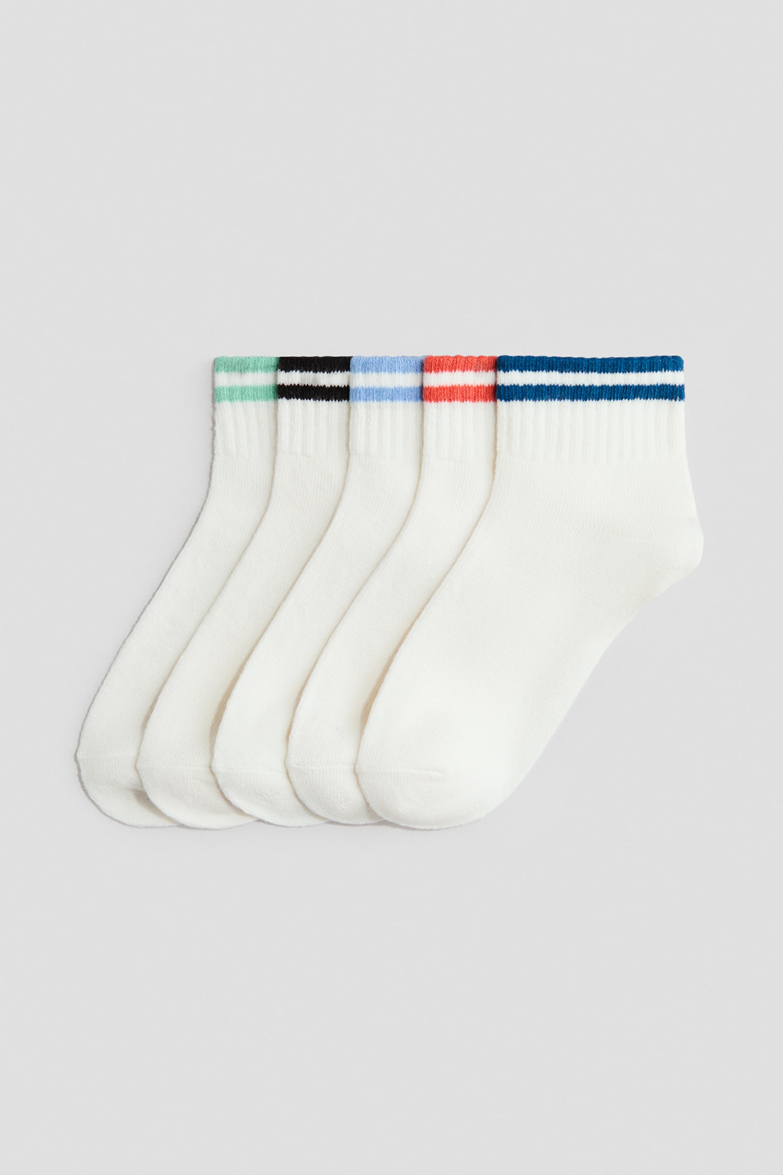 Ankle socks - White/Blue/White/Dinosaurs - 1