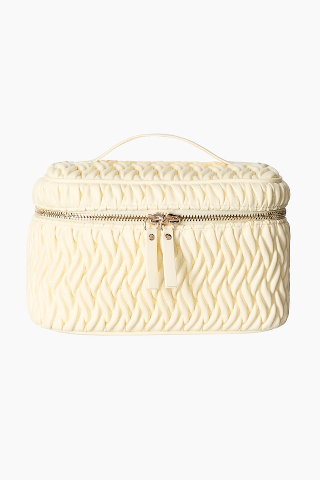Quilted Boxy Makeup Bag - Yellow/Light beige/Blue/Black - 1