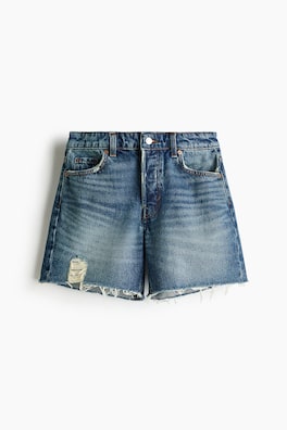 Jeansshorts med rå kant