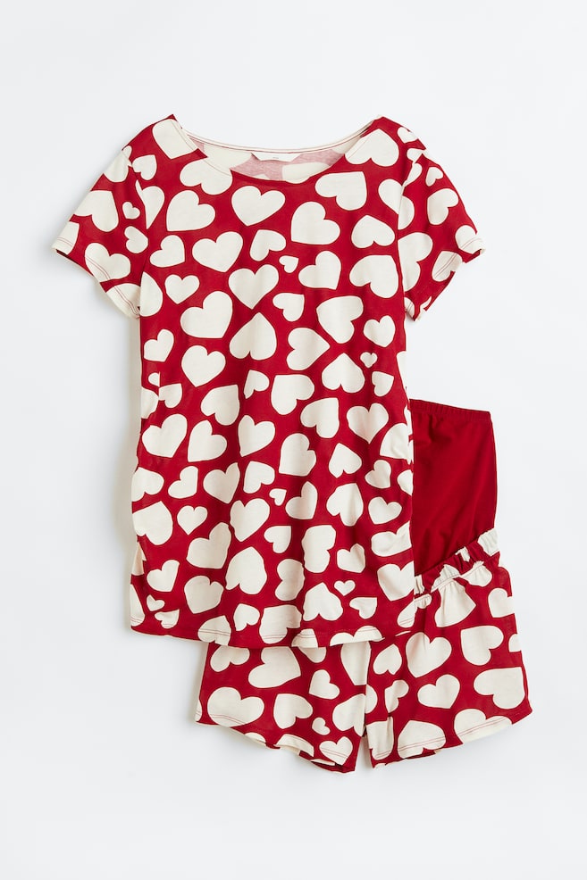MAMA Pyjama à motif - Rouge/cœurs - 1