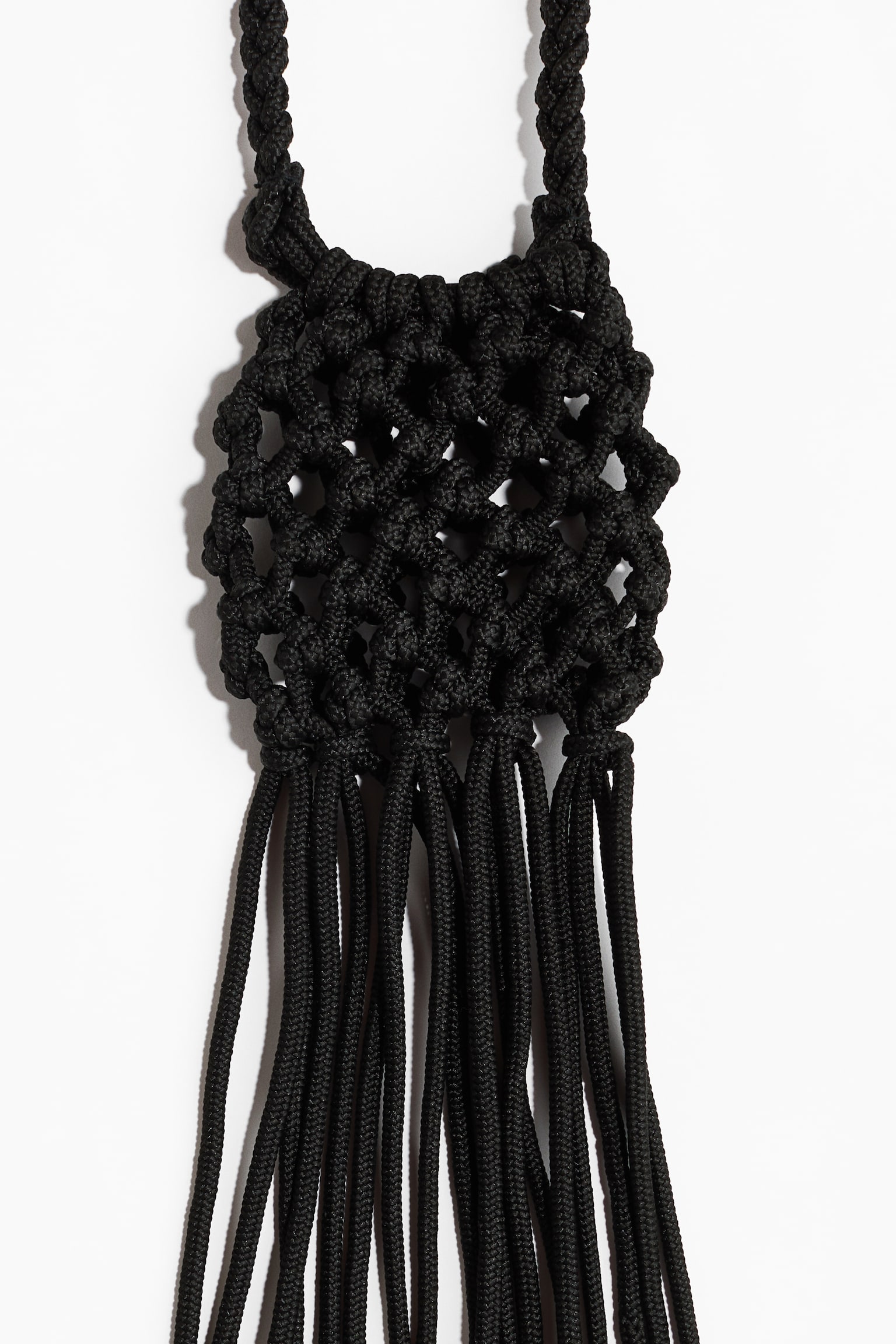 Женская сумка H&M Net Crossbody Bag with Fringe, цвет: Чёрный — фото 3