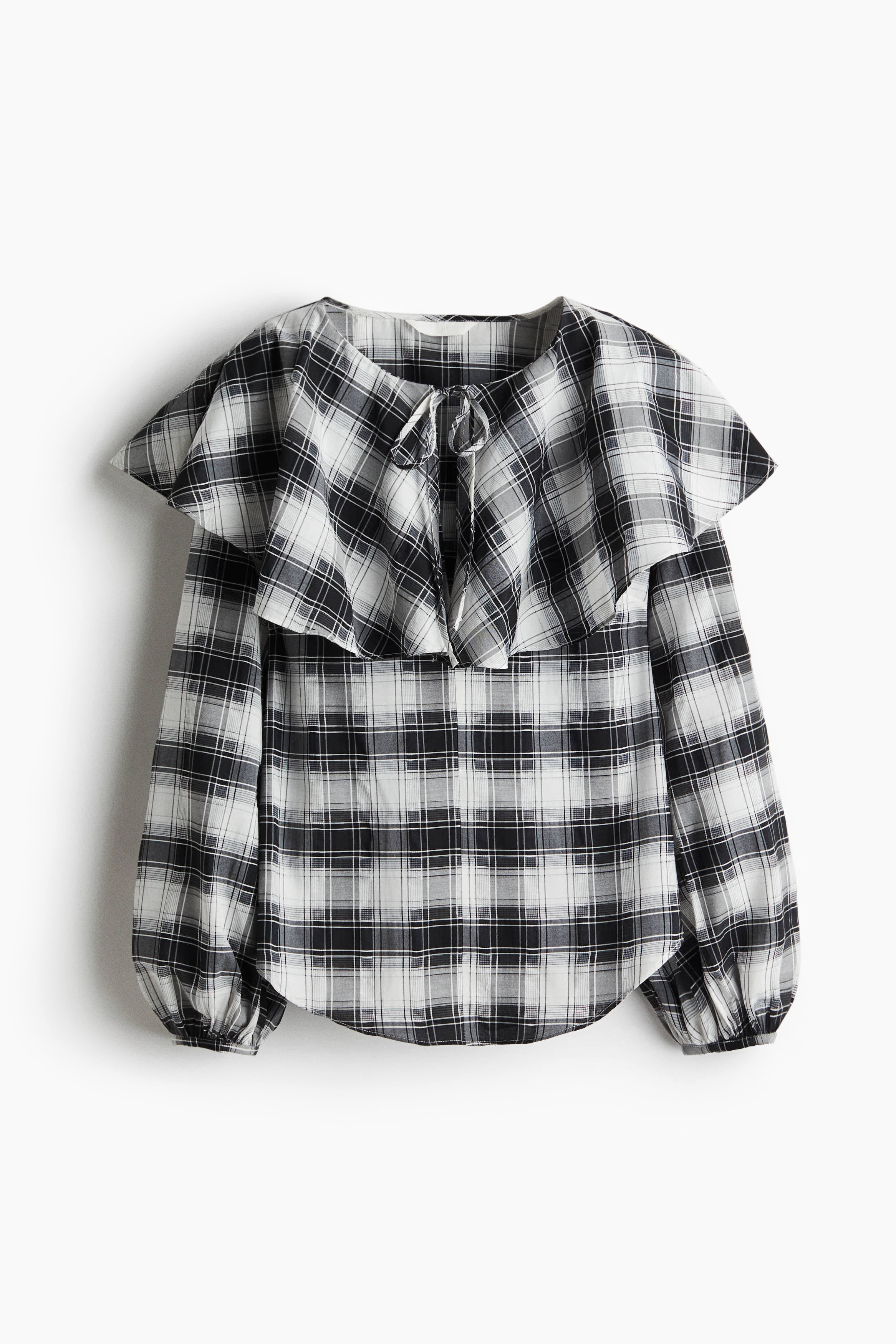 Pelerines blúz - Fekete/kockás/Kék/kockás