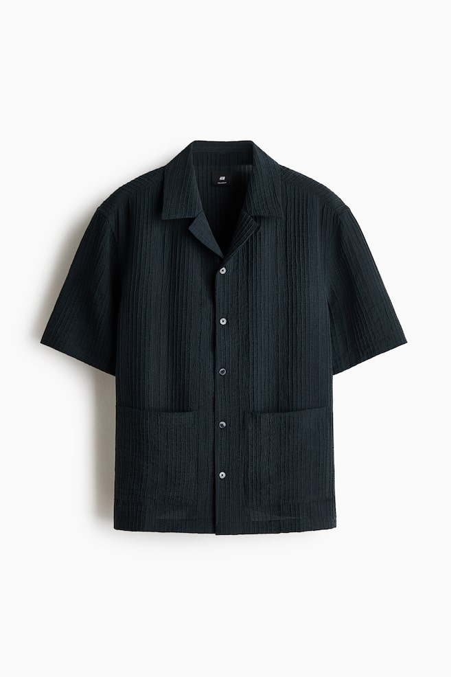 Relaxed Fit Resort shirt - Black/Beige - 1