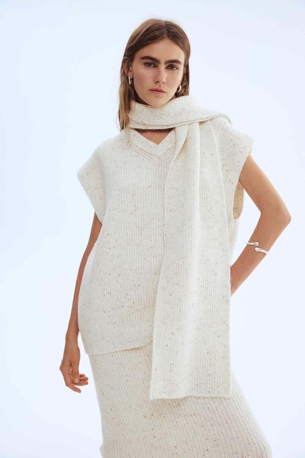 Scarf-Collar Sweater Vest - image 3