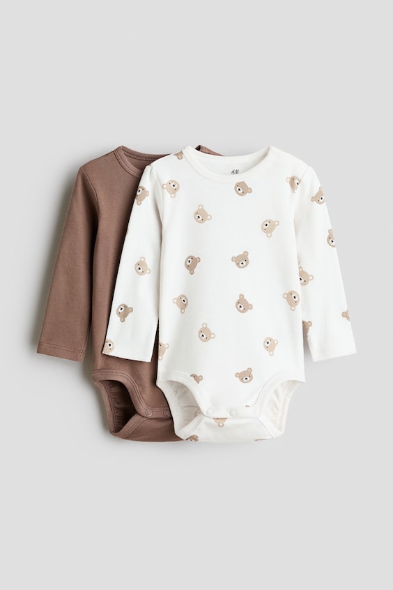 Детские боди H&M хлопковые, 2 шт