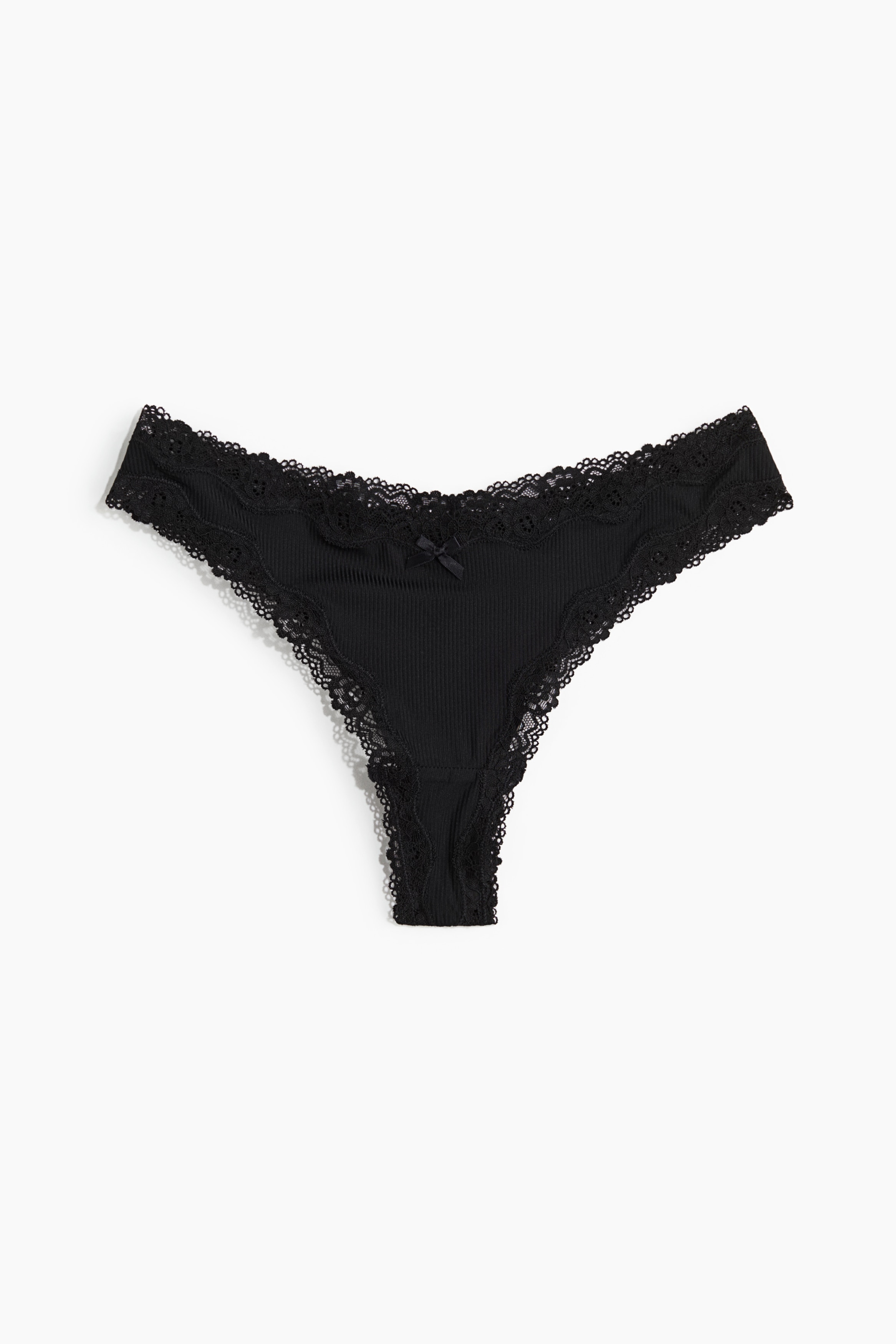 Women's Black 5-pack Microfiber and Lace Brazilian Briefs | H&M US