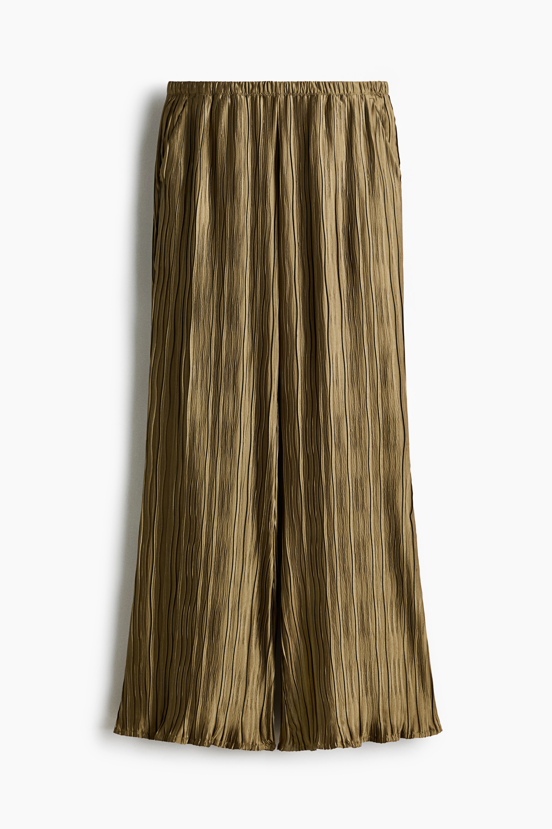 Pantaloni creponați - Verde-kaki/Roșu-închis