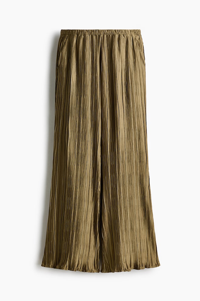 Crinkled trousers - Khaki green/Dark red/Beige - 1