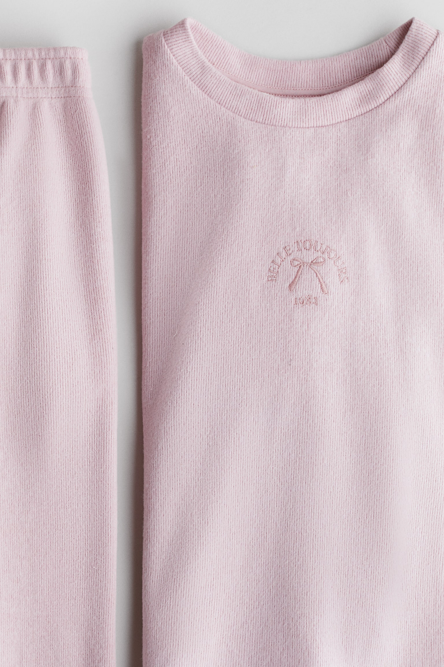 2-piece ribbed jersey set - Svetloružová/Svetlobéžová melírovaná - 2