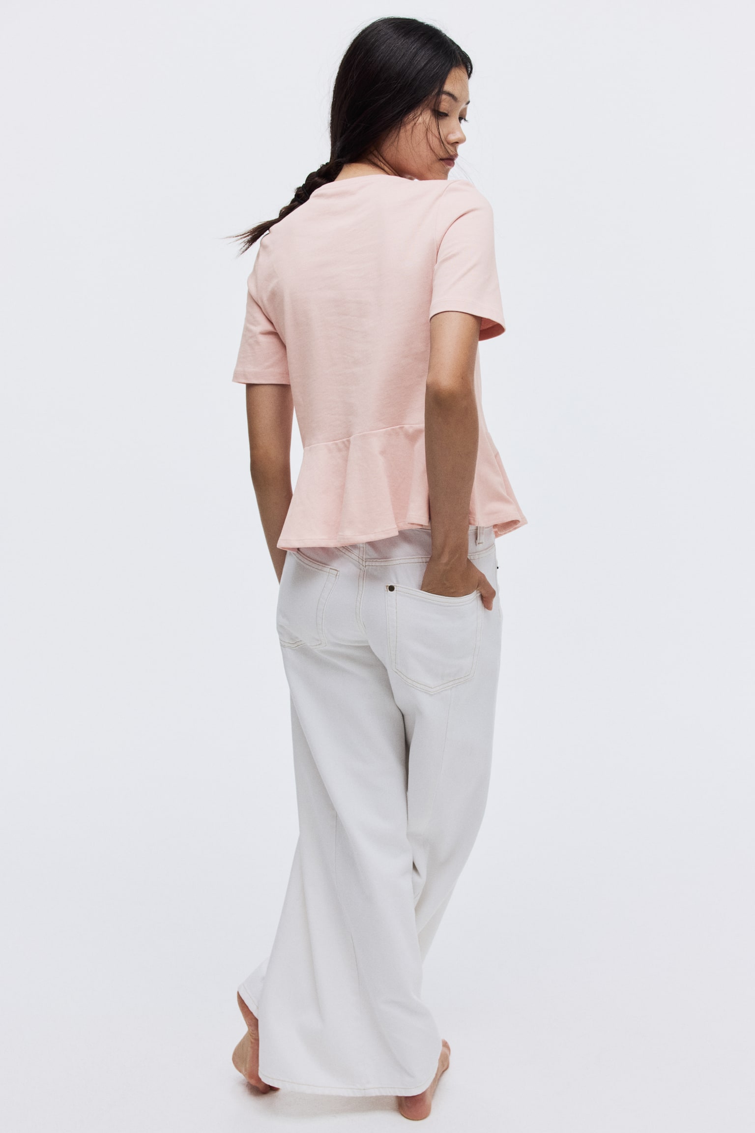 Áo peplum - Màu hồng phấn/Màu trắng/Màu đen - 3