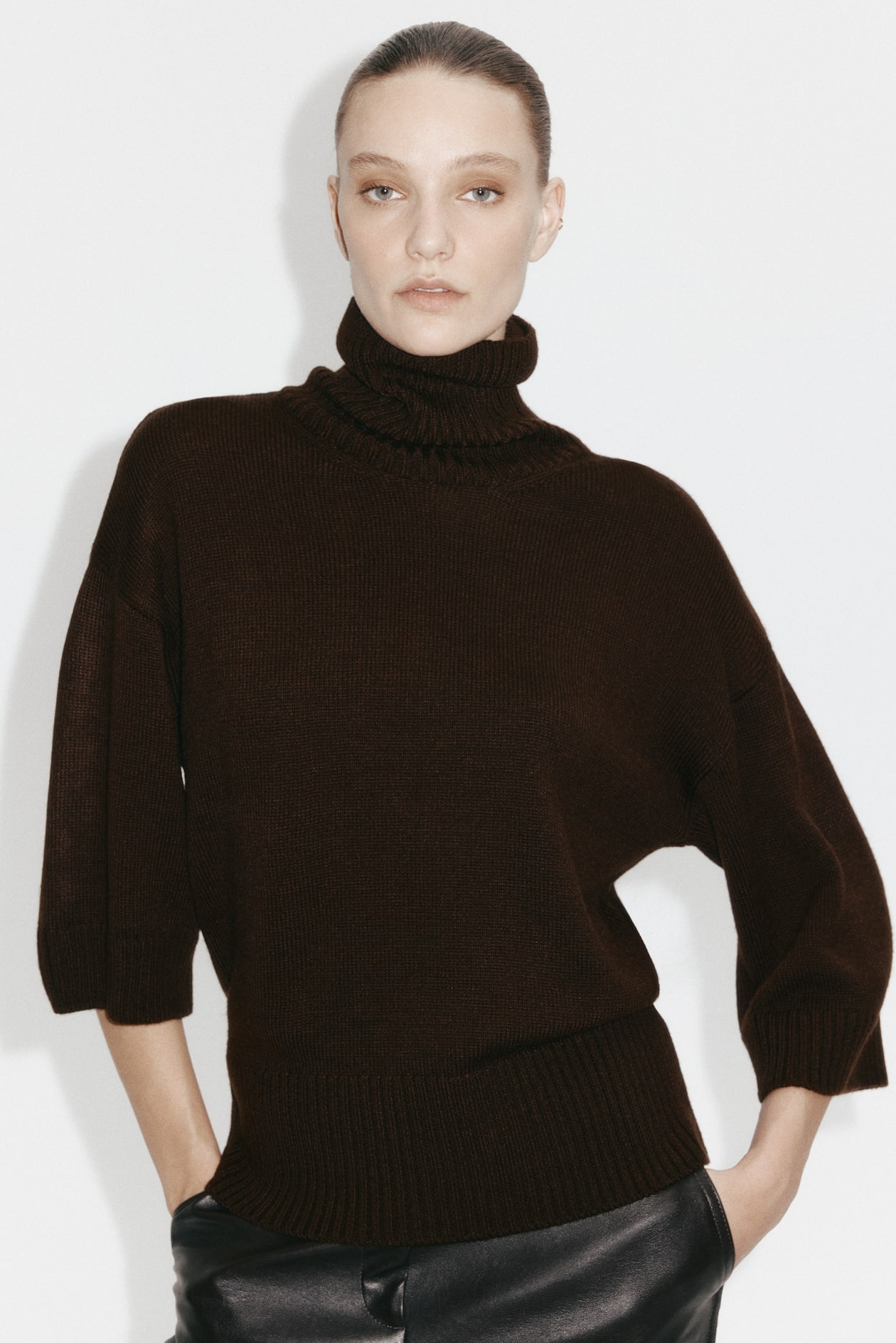 Fine-Knit Turtleneck Sweater - image 2