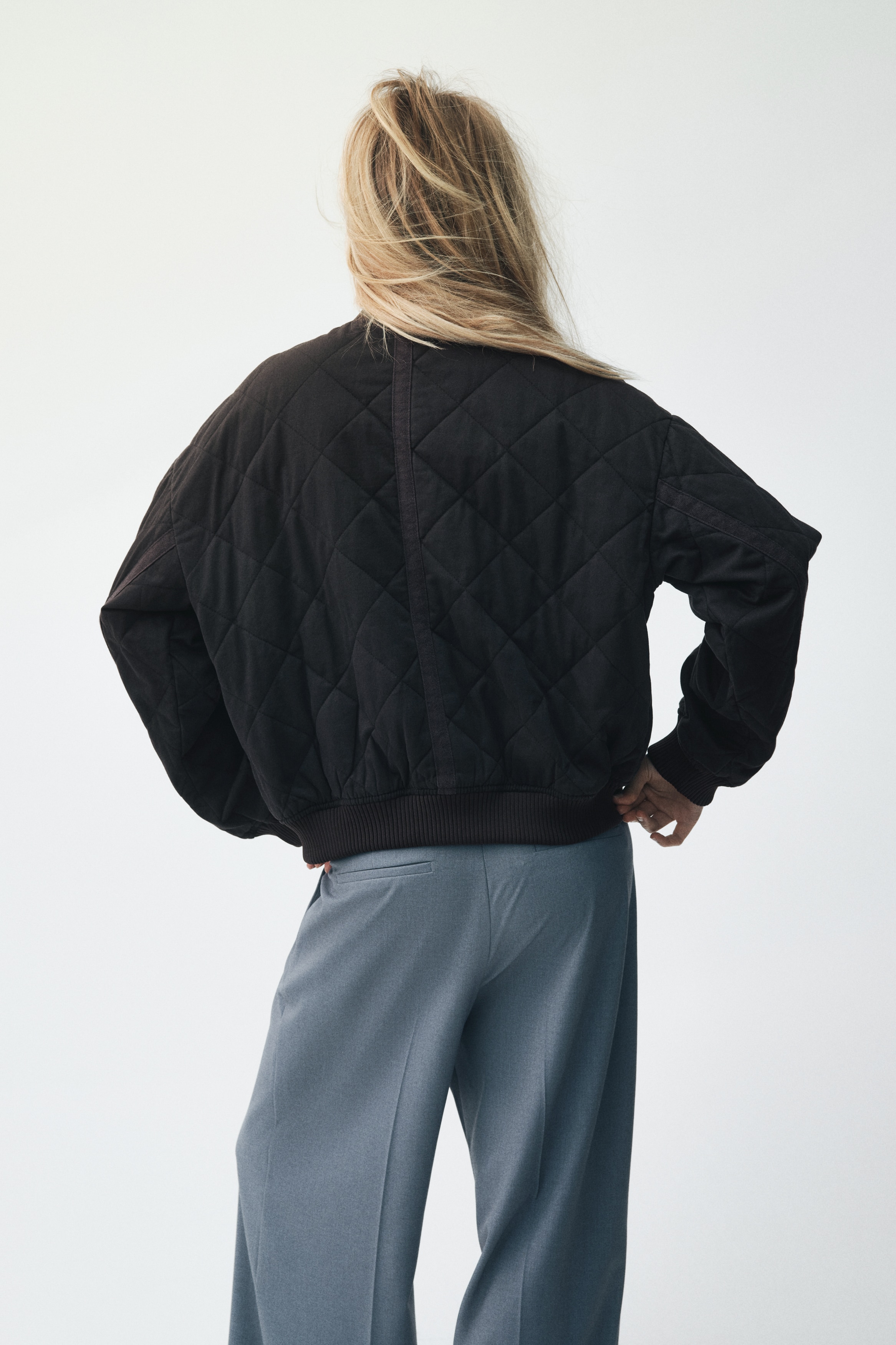 Quilted bomber jacket