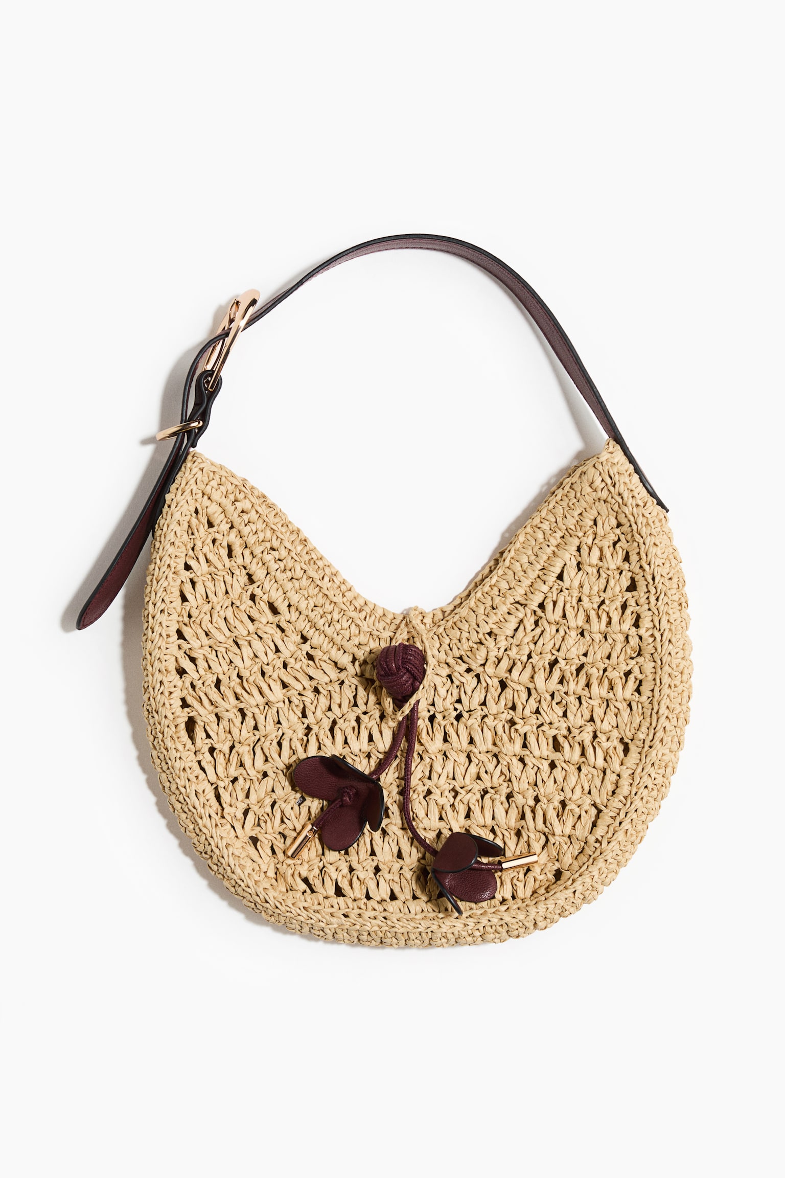 Straw shoulder bag - Beige