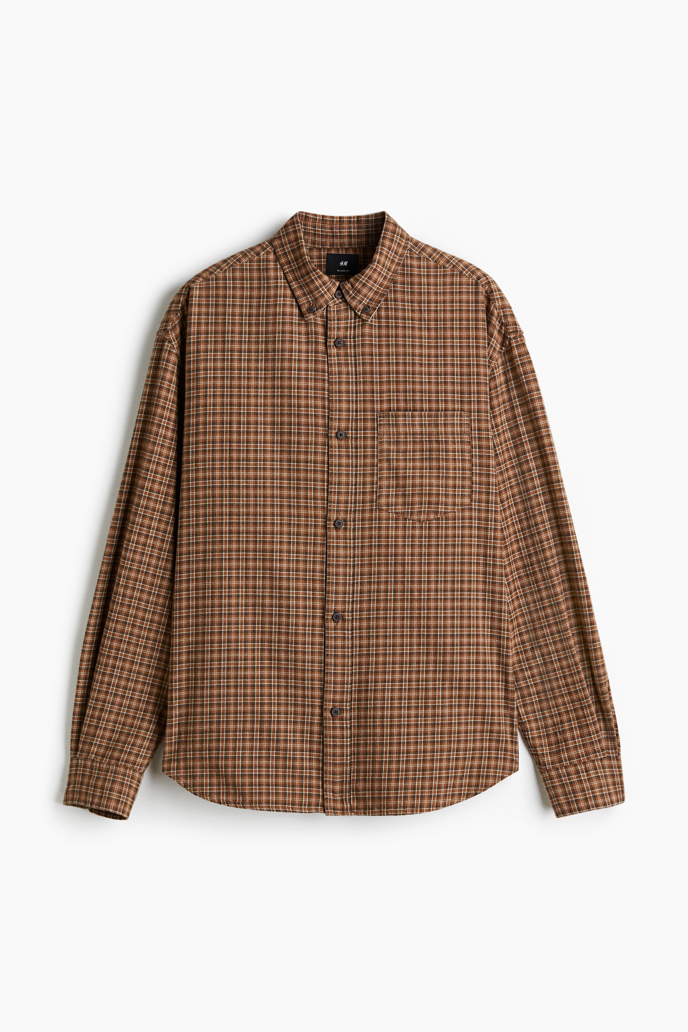 Loose Fit Shirt - Brown/Checked/Blue/Green checked