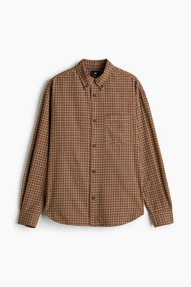 Loose Fit Shirt - Brown/Check - 1