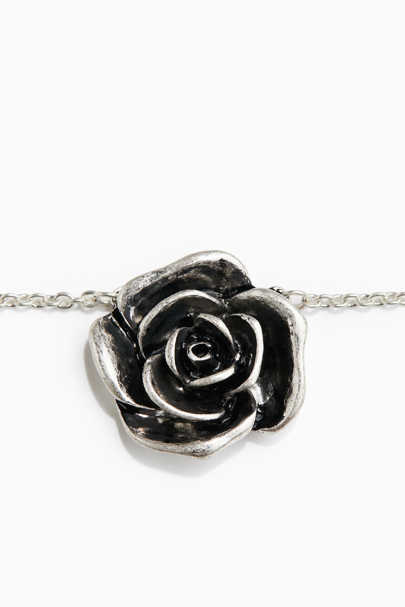 Rose-pendant necklace - Silver-coloured - 2