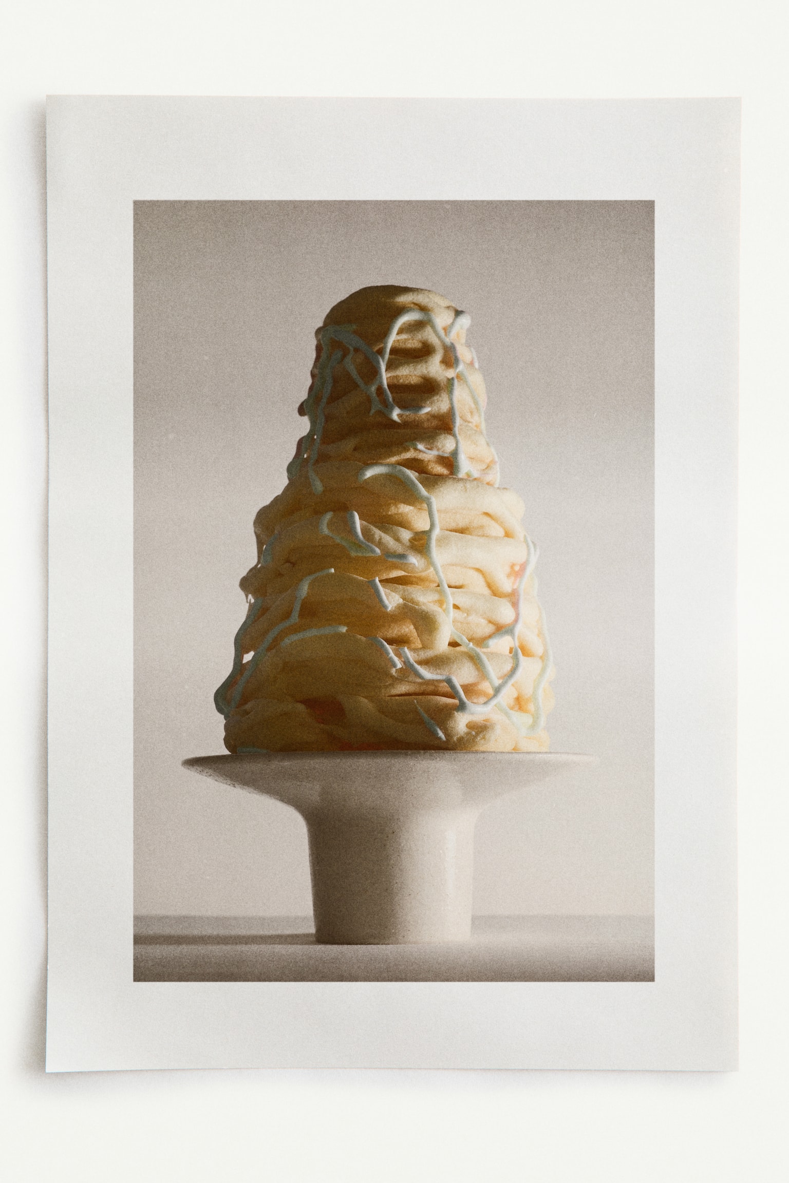 Prato de servir com padrão de salpicos - Branco - 2