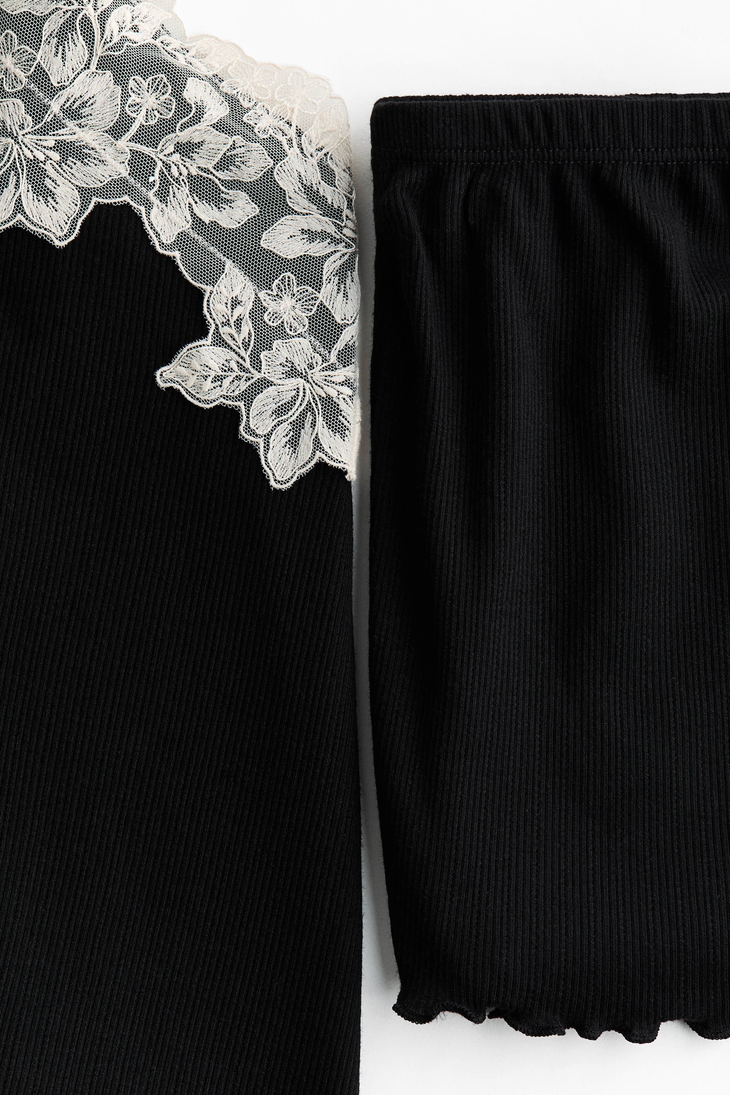 Ribbed jersey pyjamas