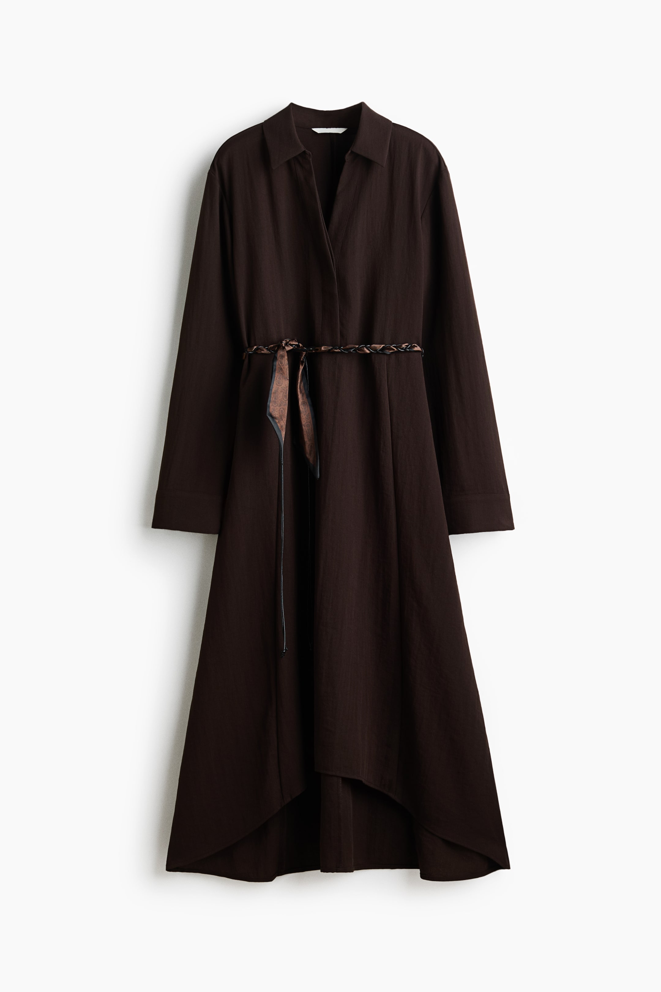 View larger image: Belt-detail flared dress - Dark brown - Ladies | H&M 1