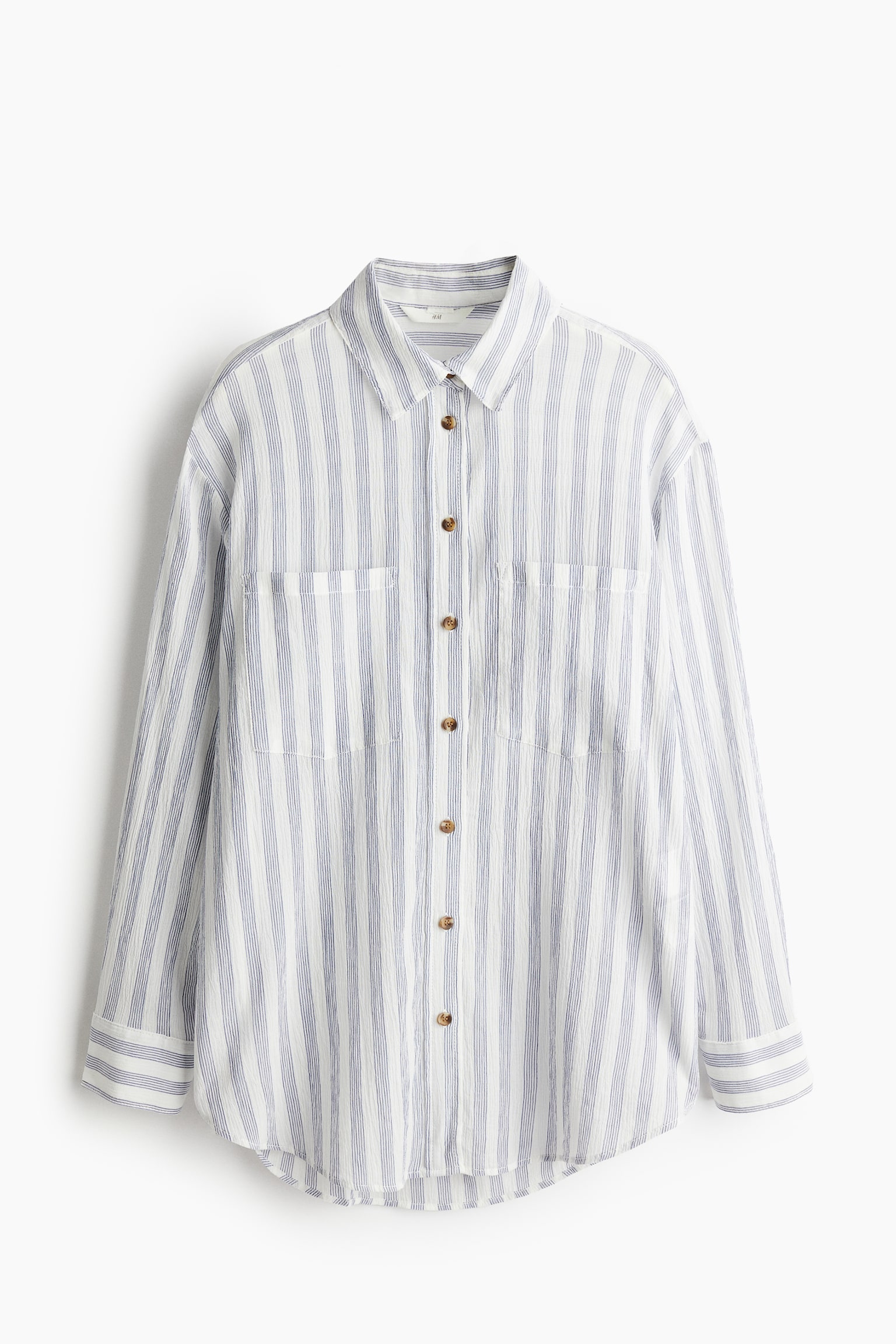 Cotton Shirt - White/Stripe/White/Black/Light blue/Stripe/Khaki green - 1