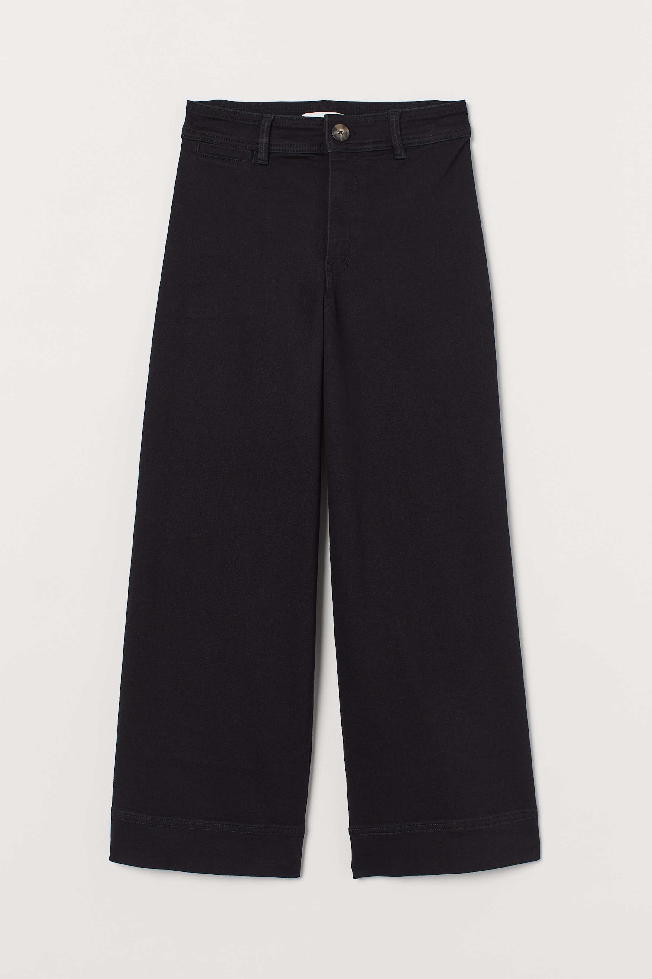 Twill trousers High Waist - High waist - Ankle length - Black - Ladies ...