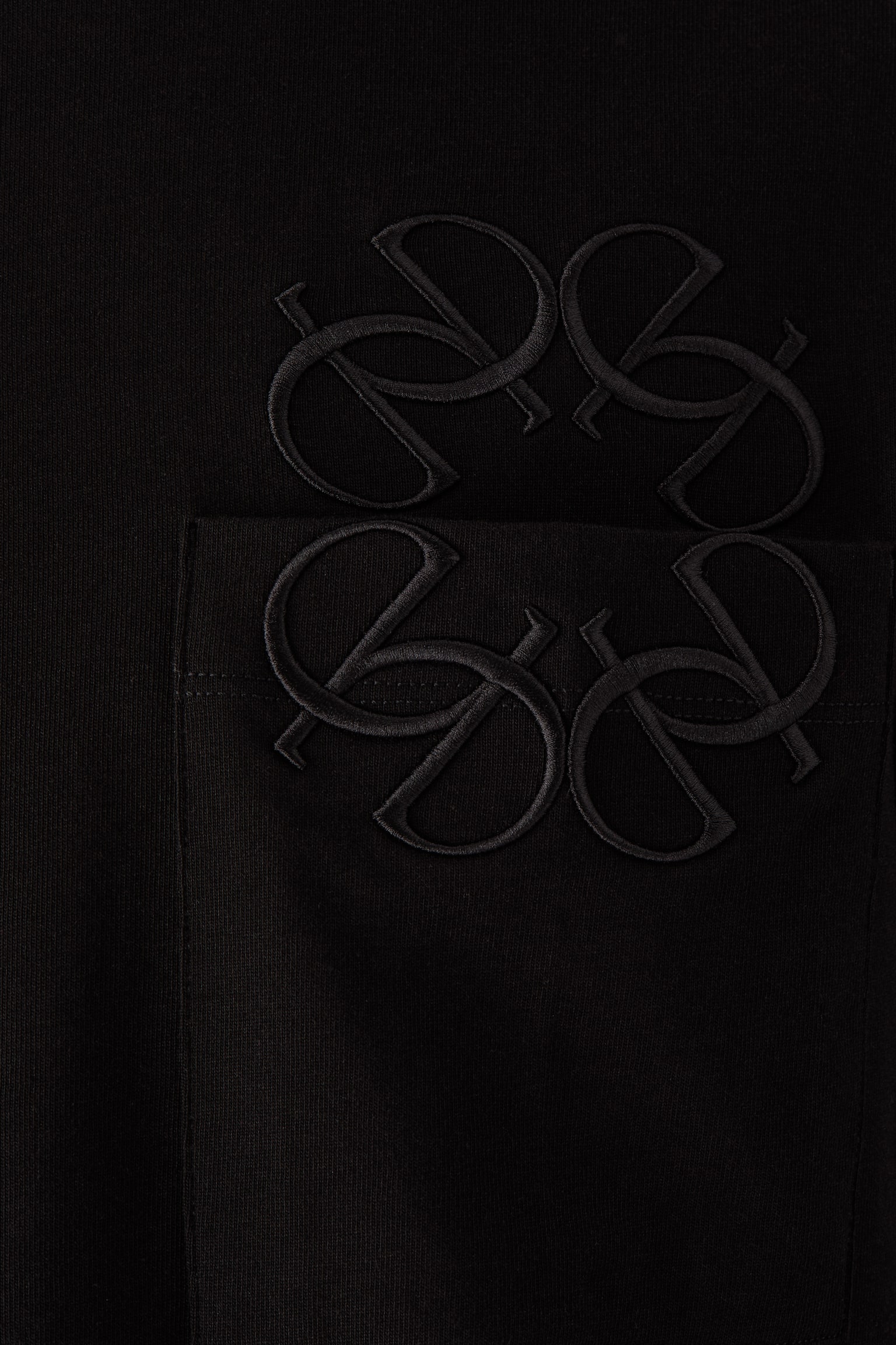Мужская футболка H&M Embroidered, цвет: Чёрный — фото 3