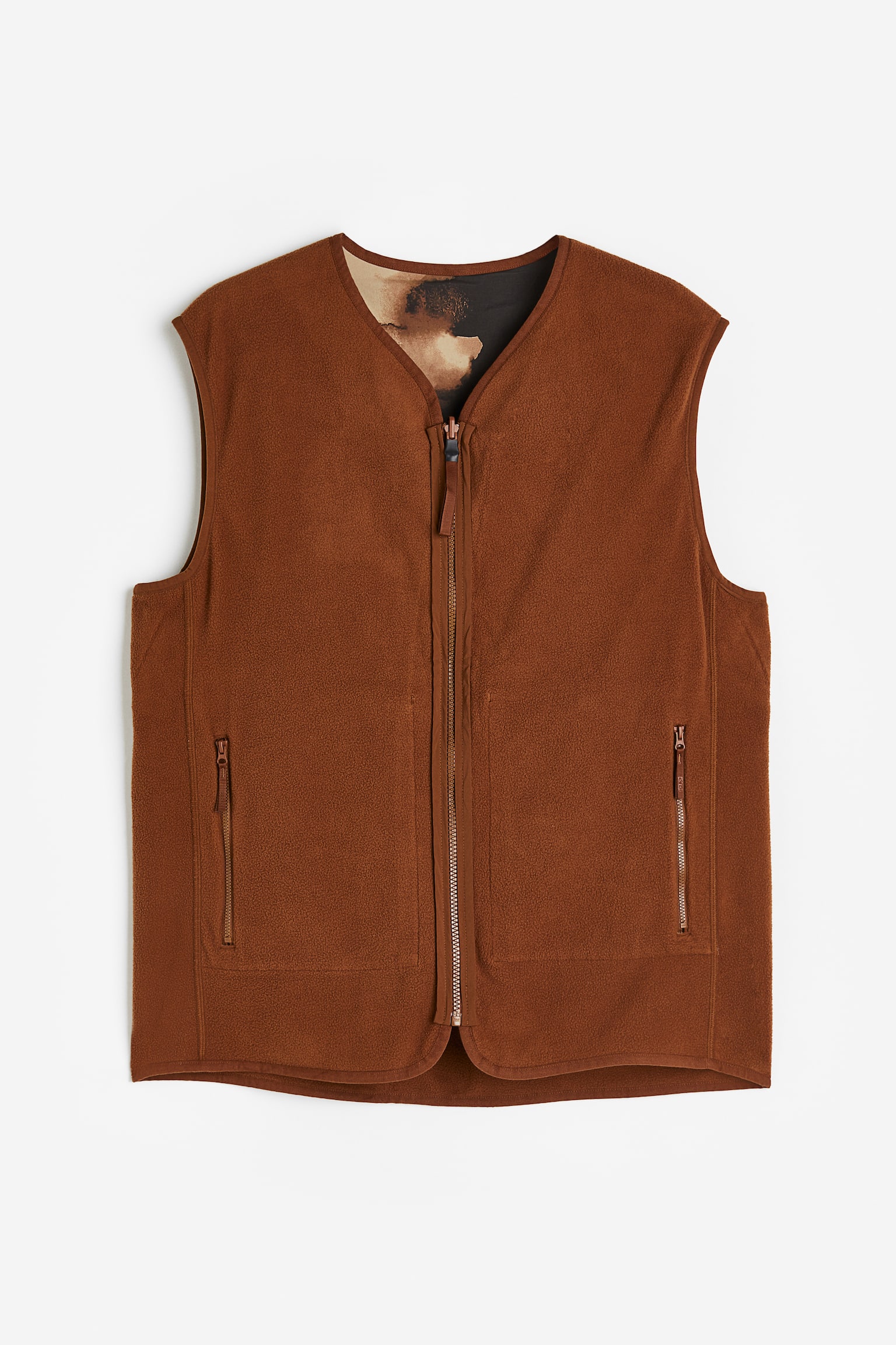 Reversible Outdoor Vest - Light beige/Pattern - 2