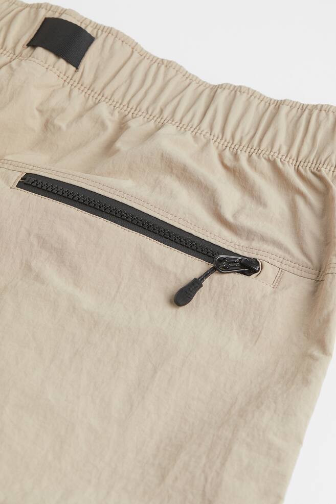 Zip-off nylon cargo trousers - Beige - 3