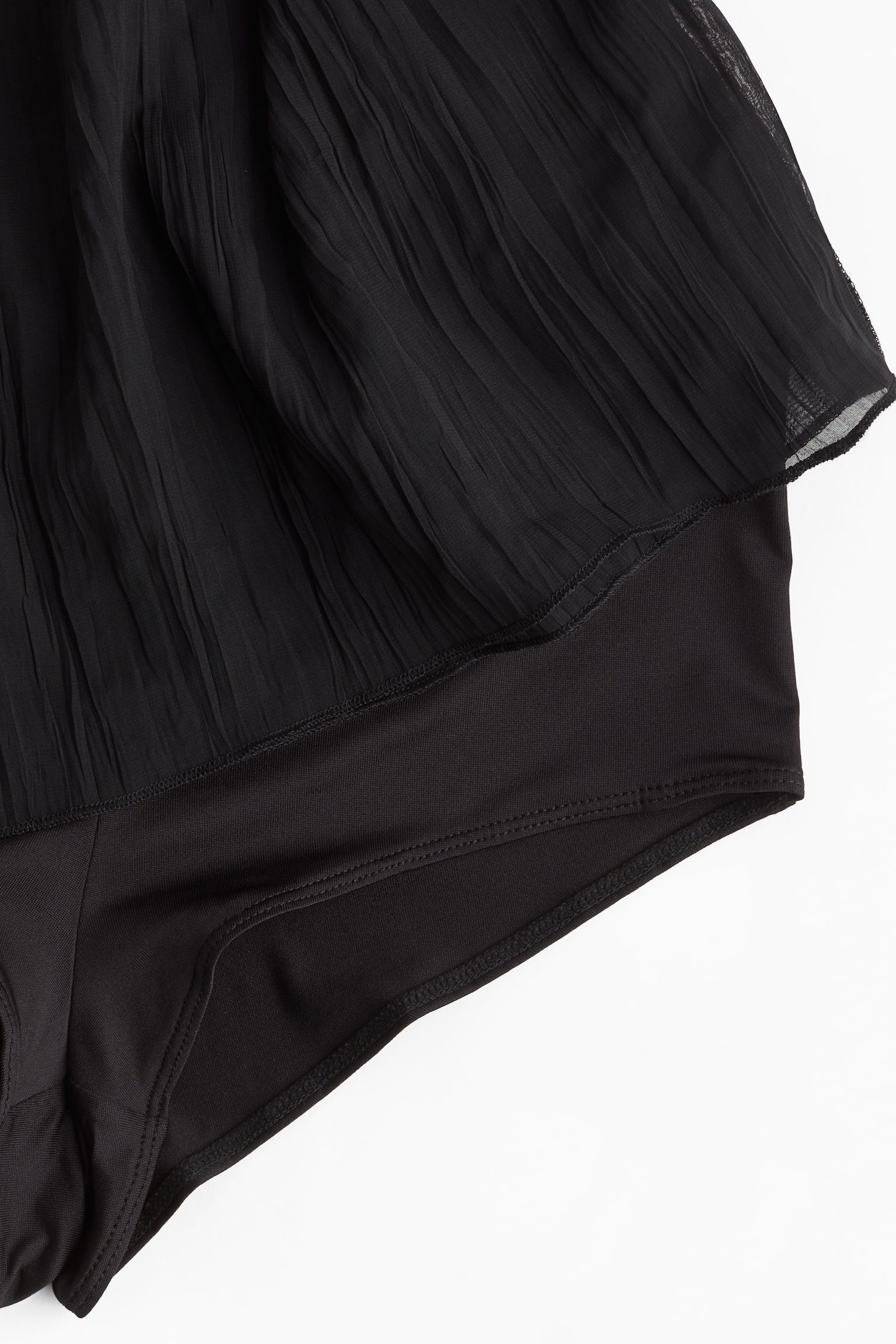 Sheer crinkled skirt - Black - 8