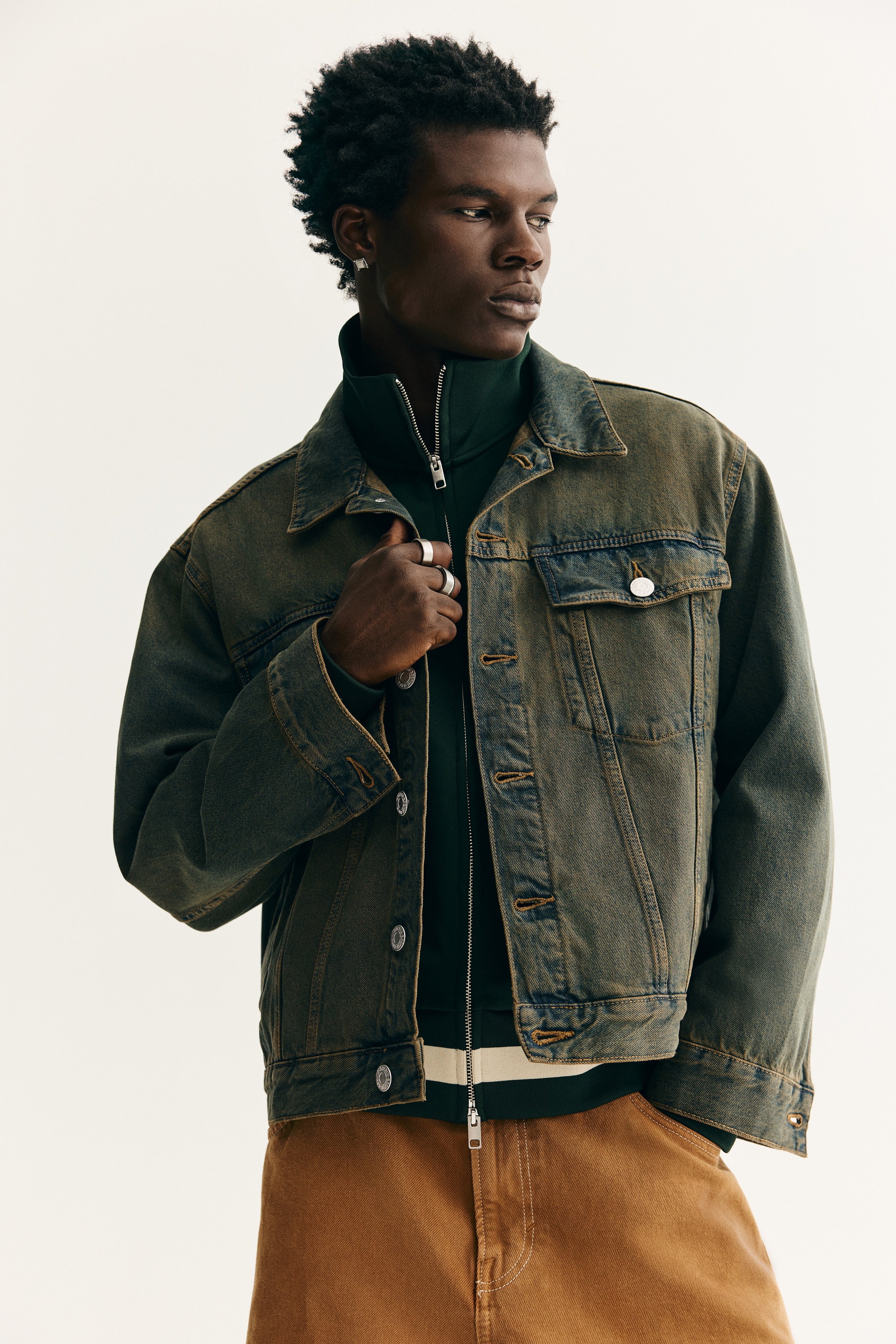 Loose Fit Denim jacket - Denim beige-blue