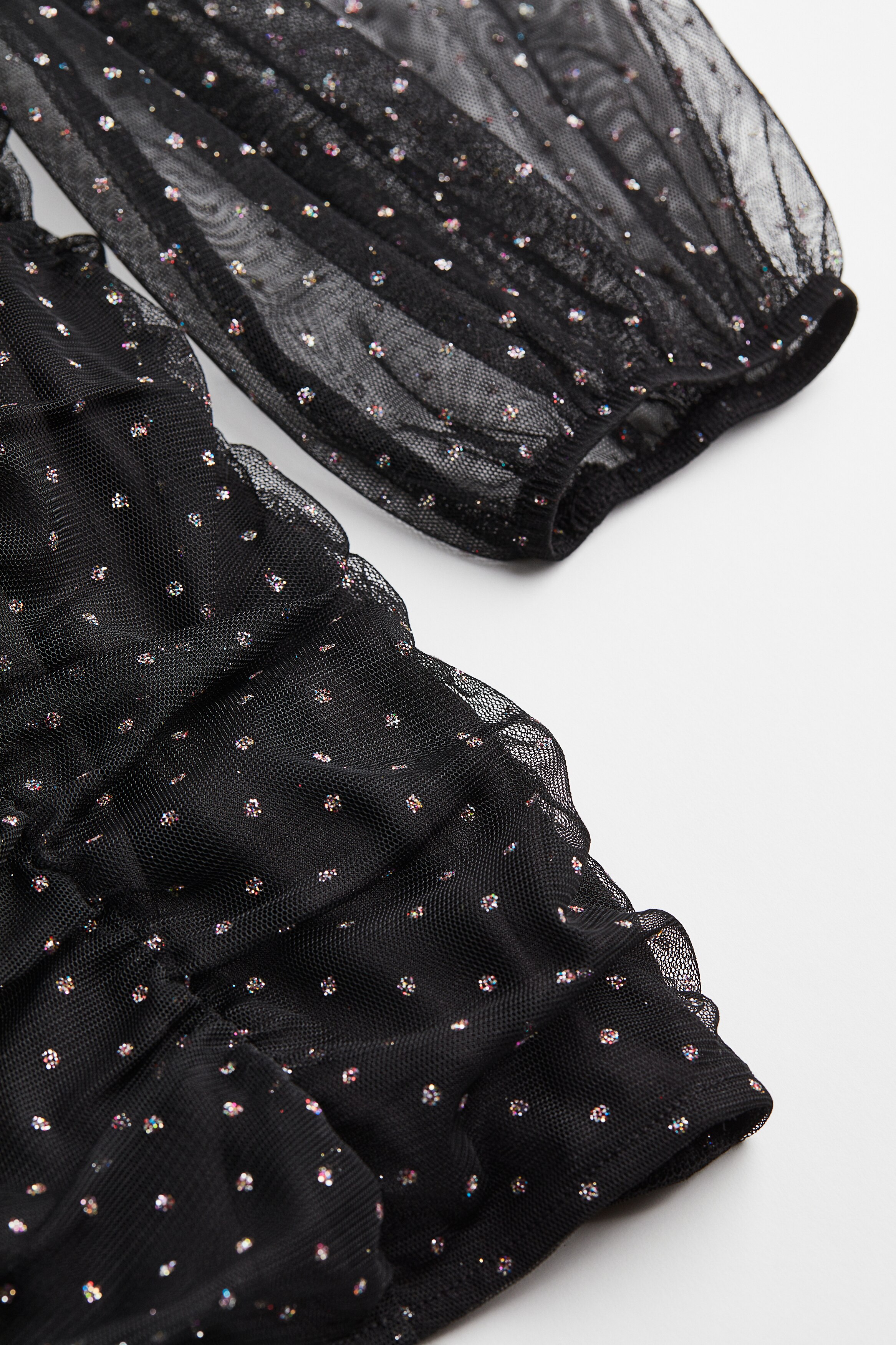 Gathered mesh dress