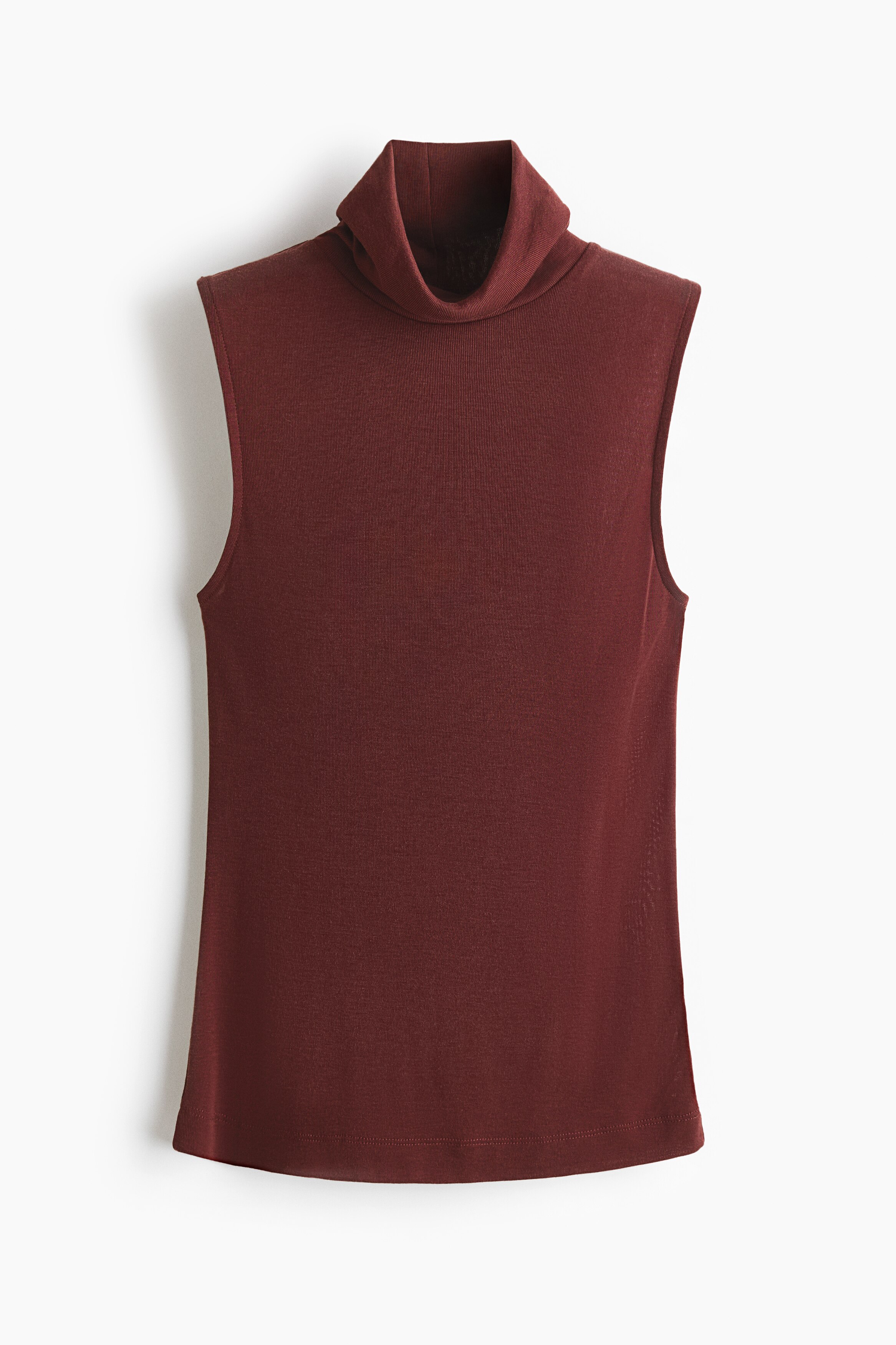 Fine Knit Sleeveless Turtleneck Top