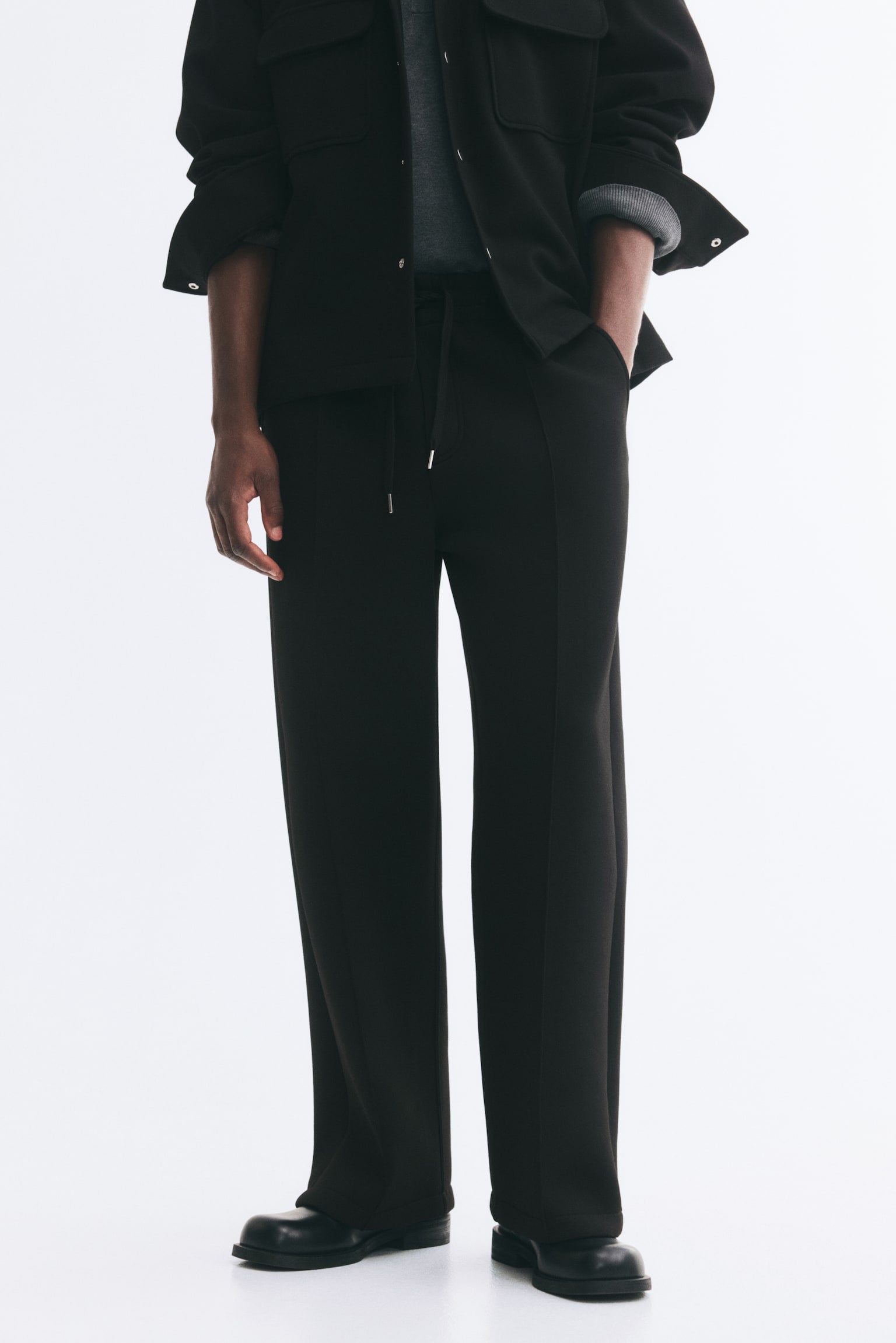 Мужские брюки H&M Relaxed-Fit Tailored-Look, цвет: Чёрный — фото 3